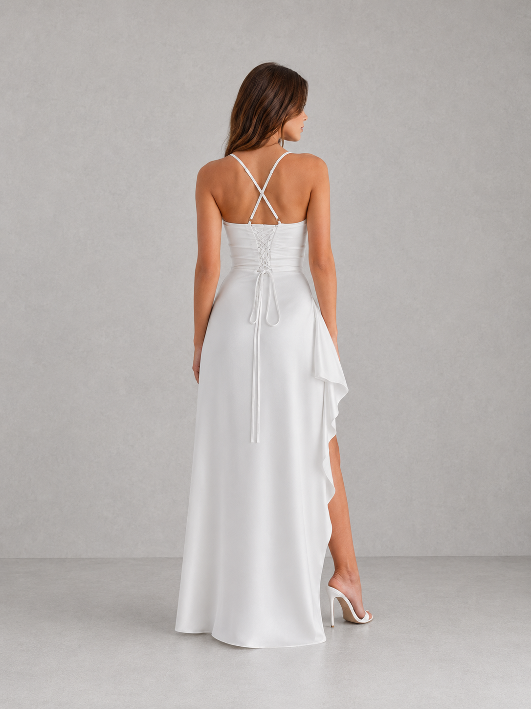 Estrella | Draped Satin-Look Maxi Dress