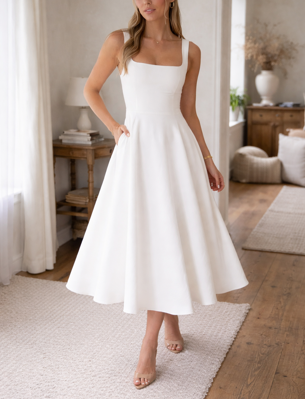 Coralie | Sleeveless A-Line Midi Dress