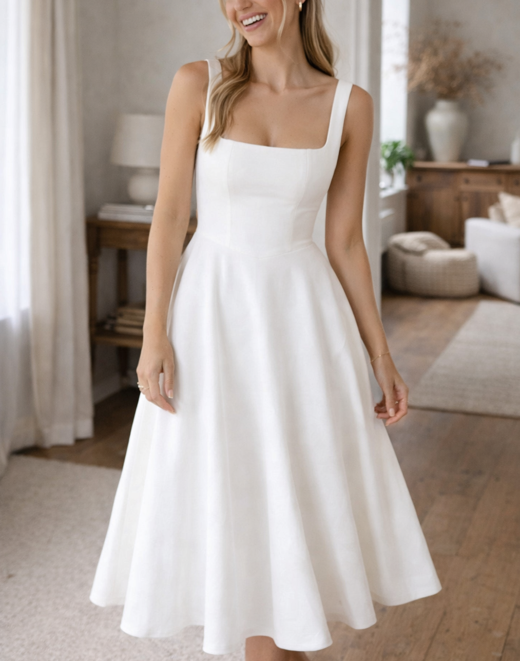 Coralie | Sleeveless A-Line Midi Dress