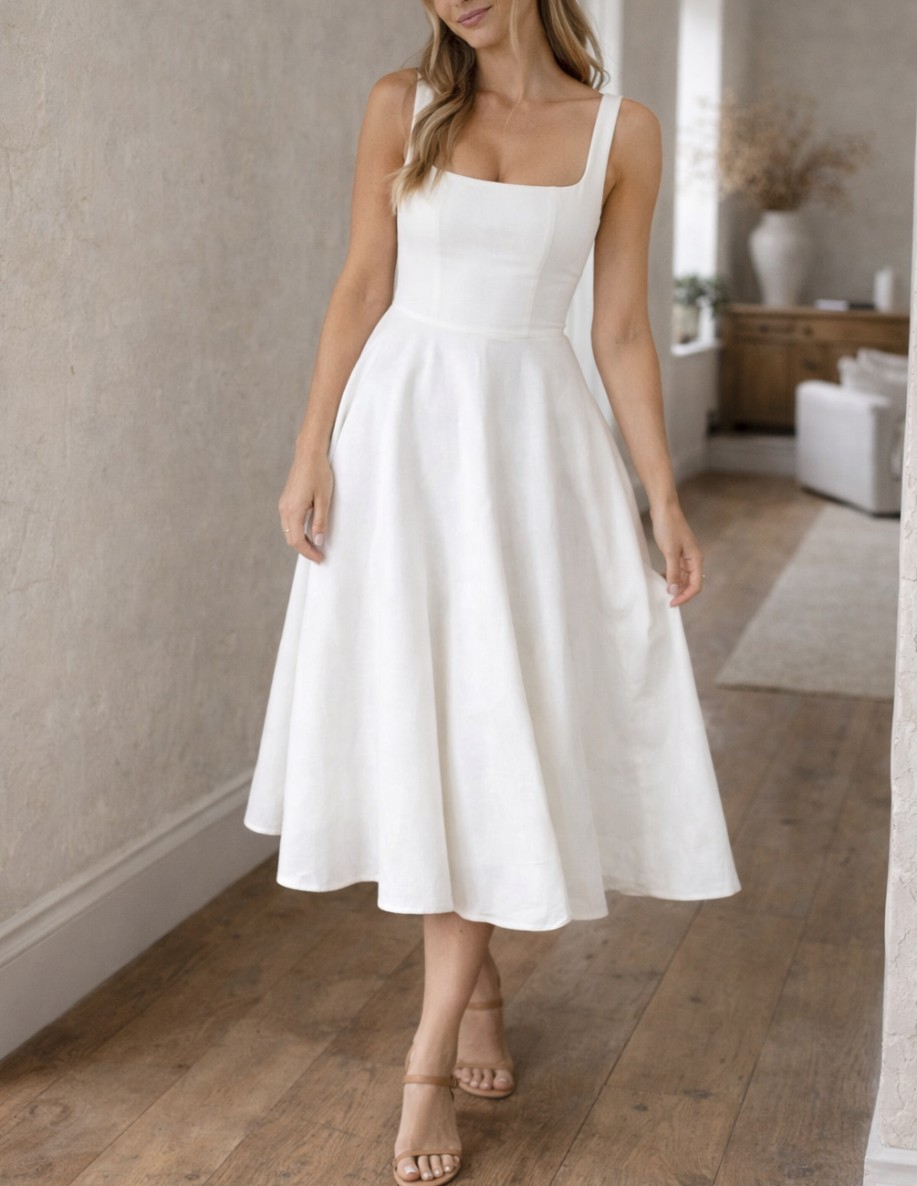 Coralie | Sleeveless A-Line Midi Dress