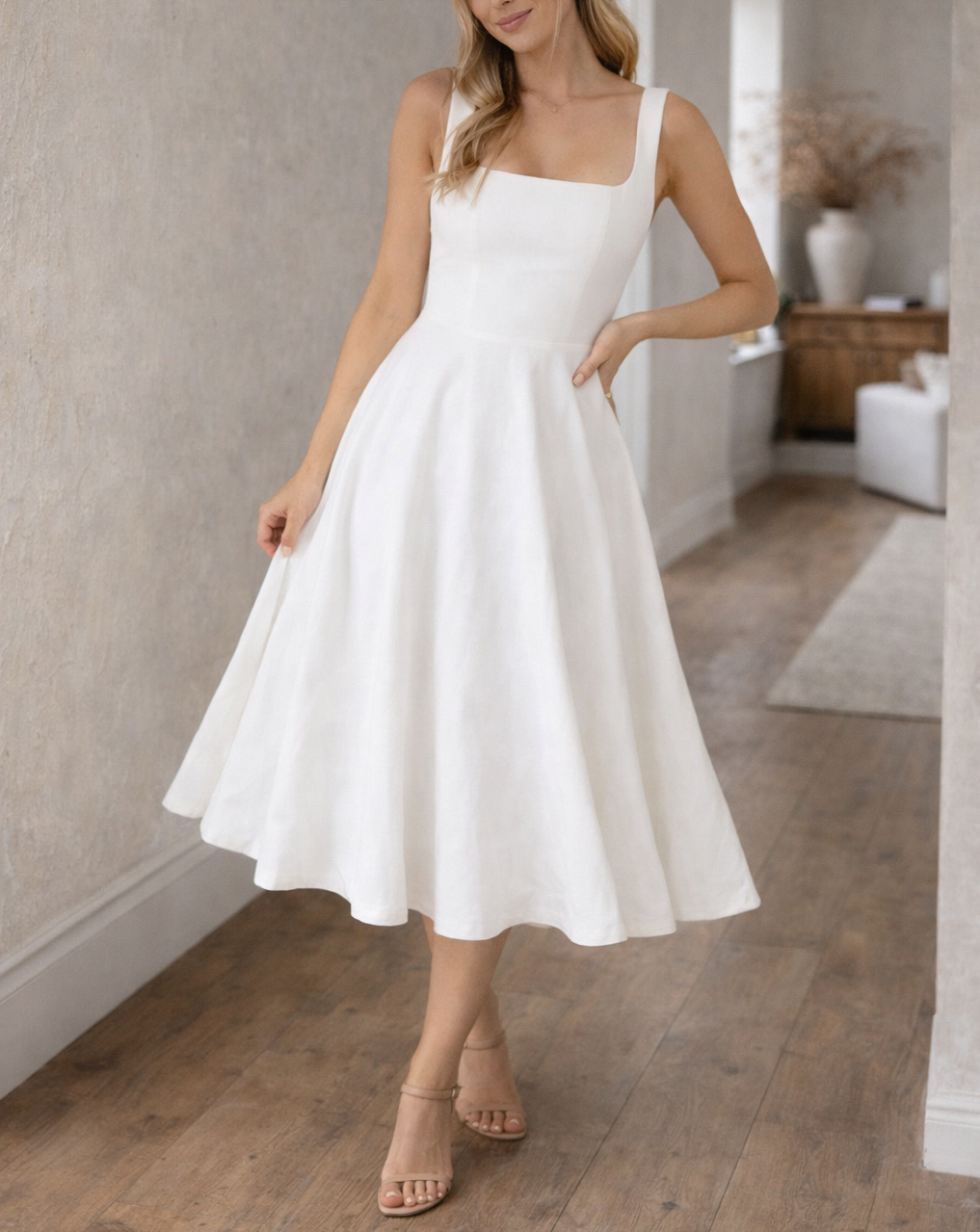 Coralie | Sleeveless A-Line Midi Dress