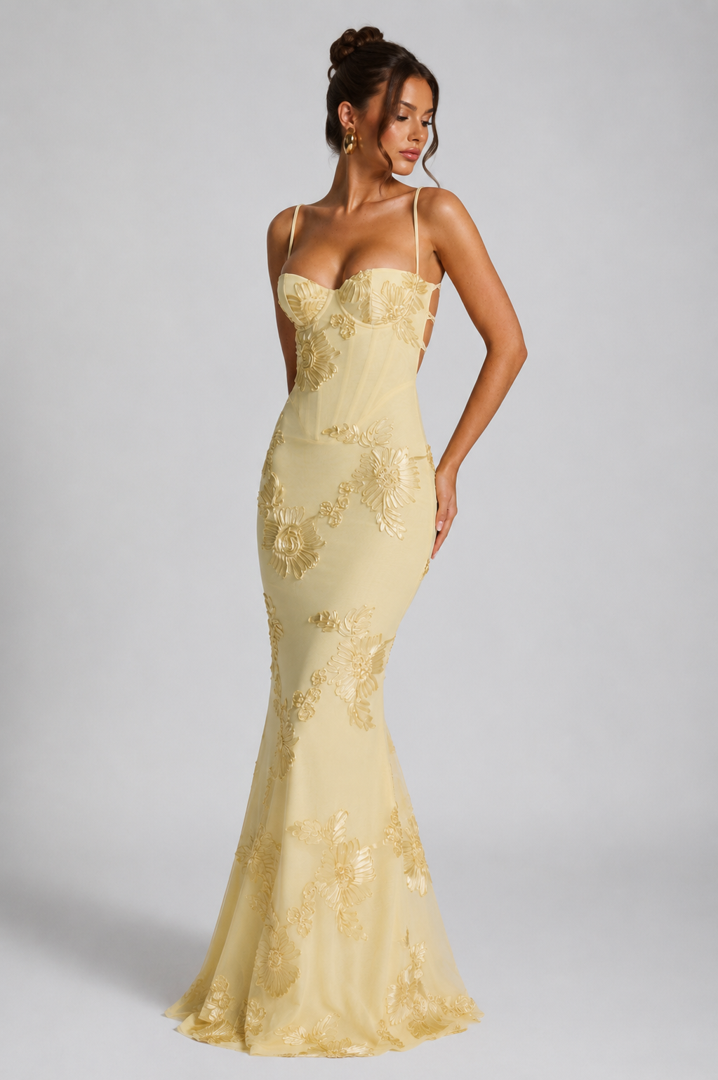 Elin | Floral Corset Maxi Dress