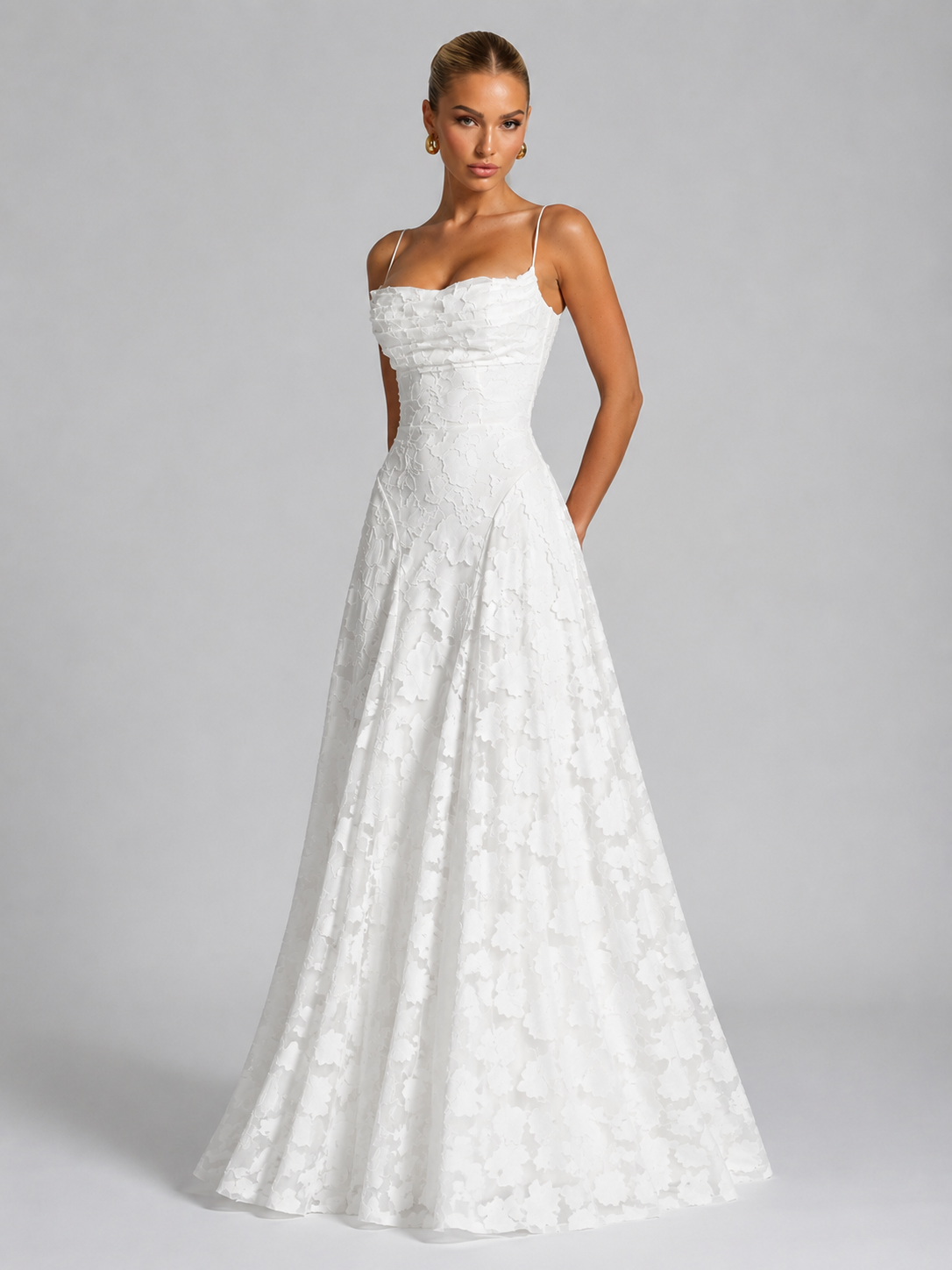 Julieta | Floral Embroidered Strap Maxi Dress