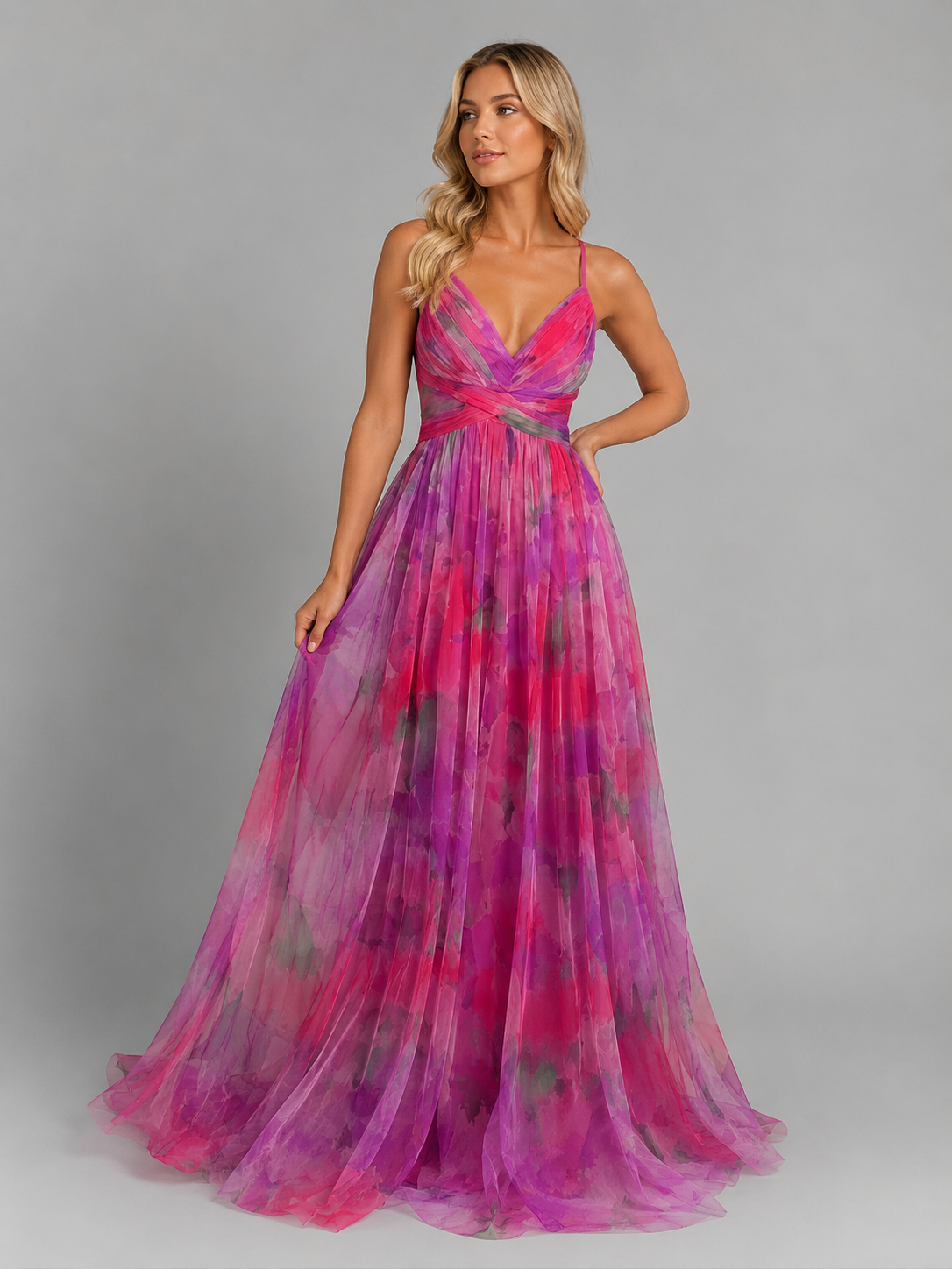 Yara | Floral V-Neck Flowing Maxi Dress