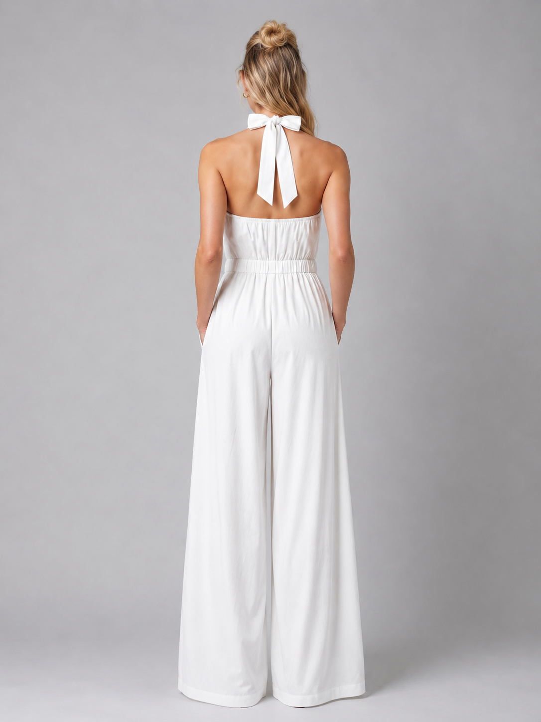 Tatum | Halter Neck Wide Leg Jumpsuit