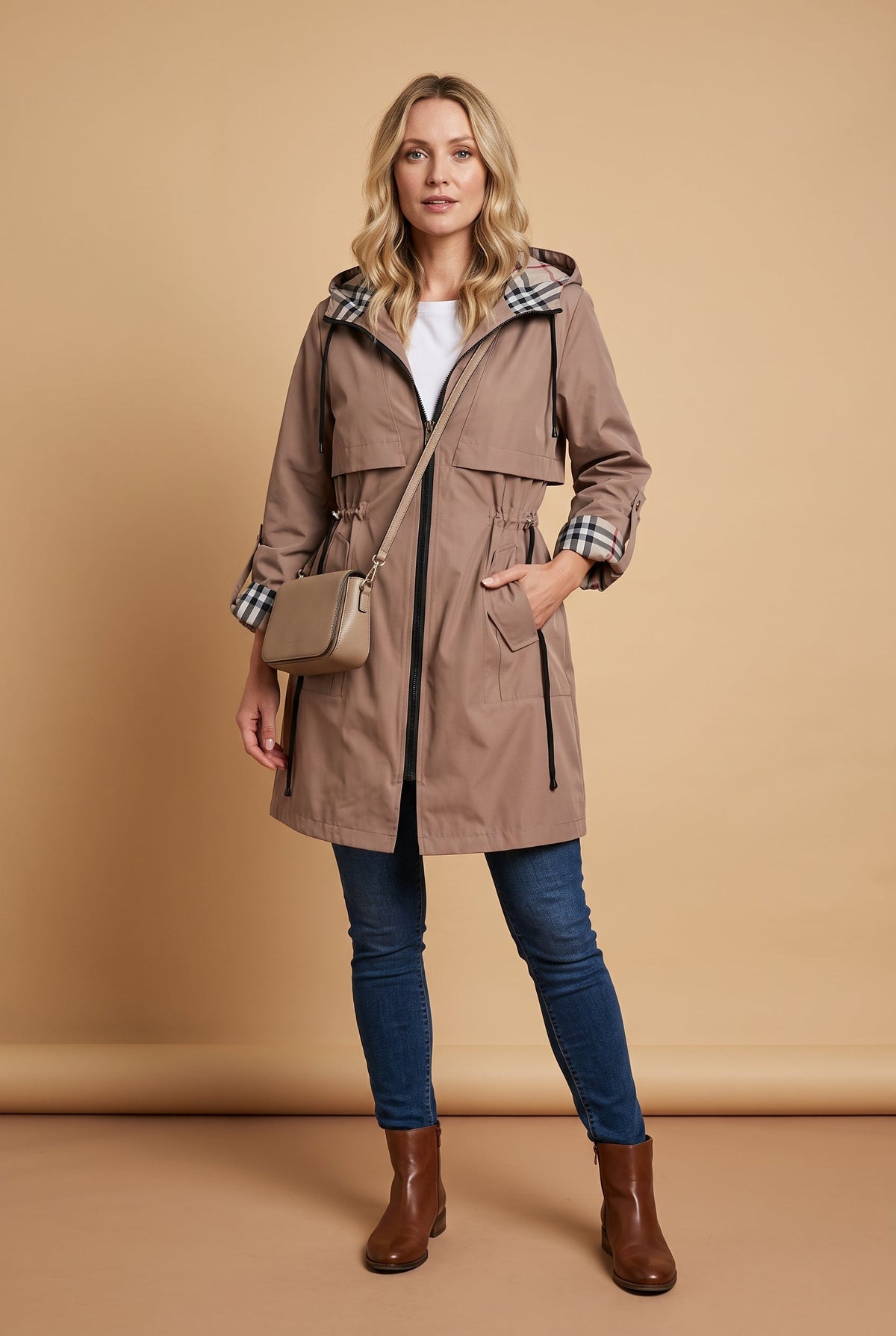 Marley | Longline Hooded Drawstring Trench Coat