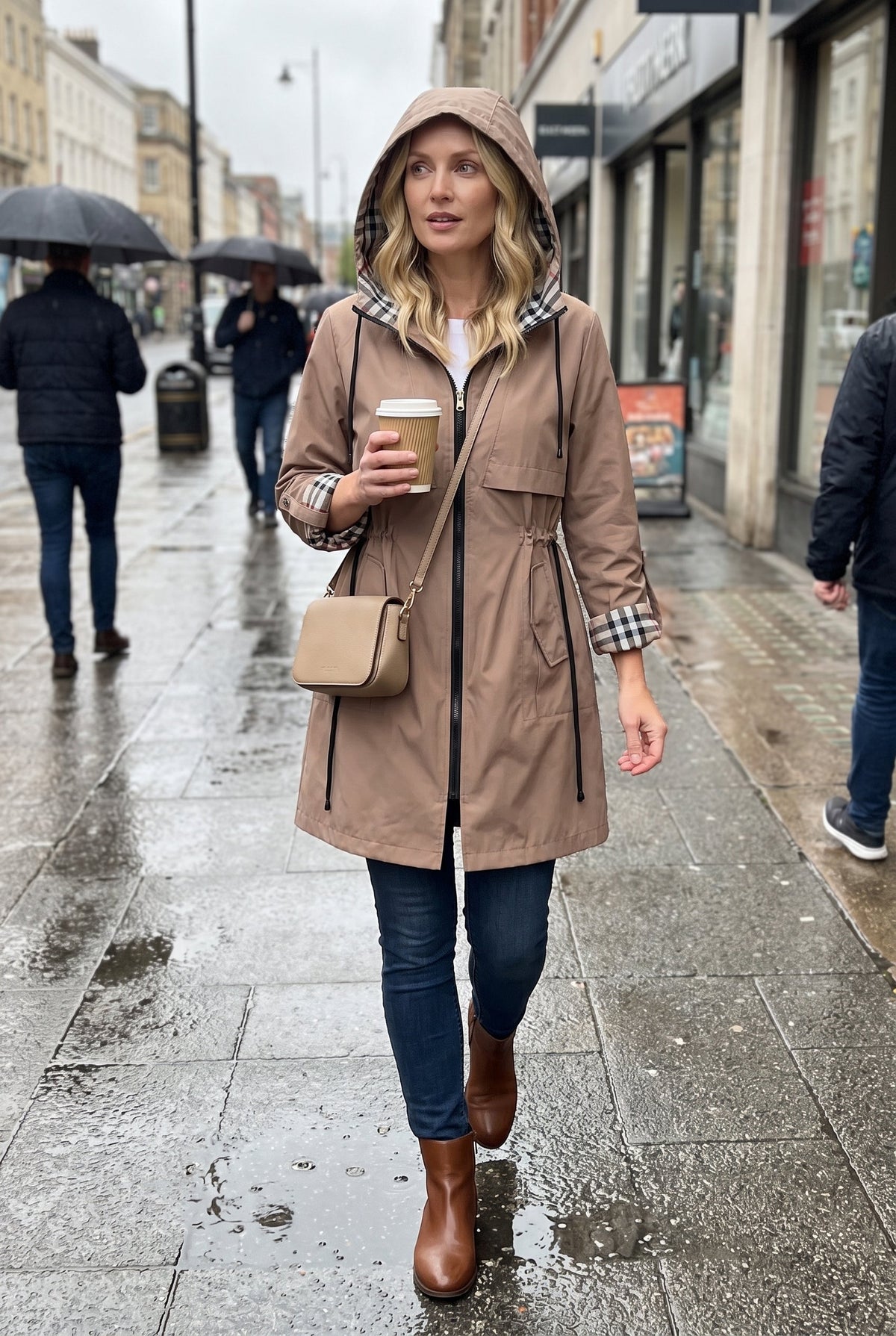 Marley | Longline Hooded Drawstring Trench Coat