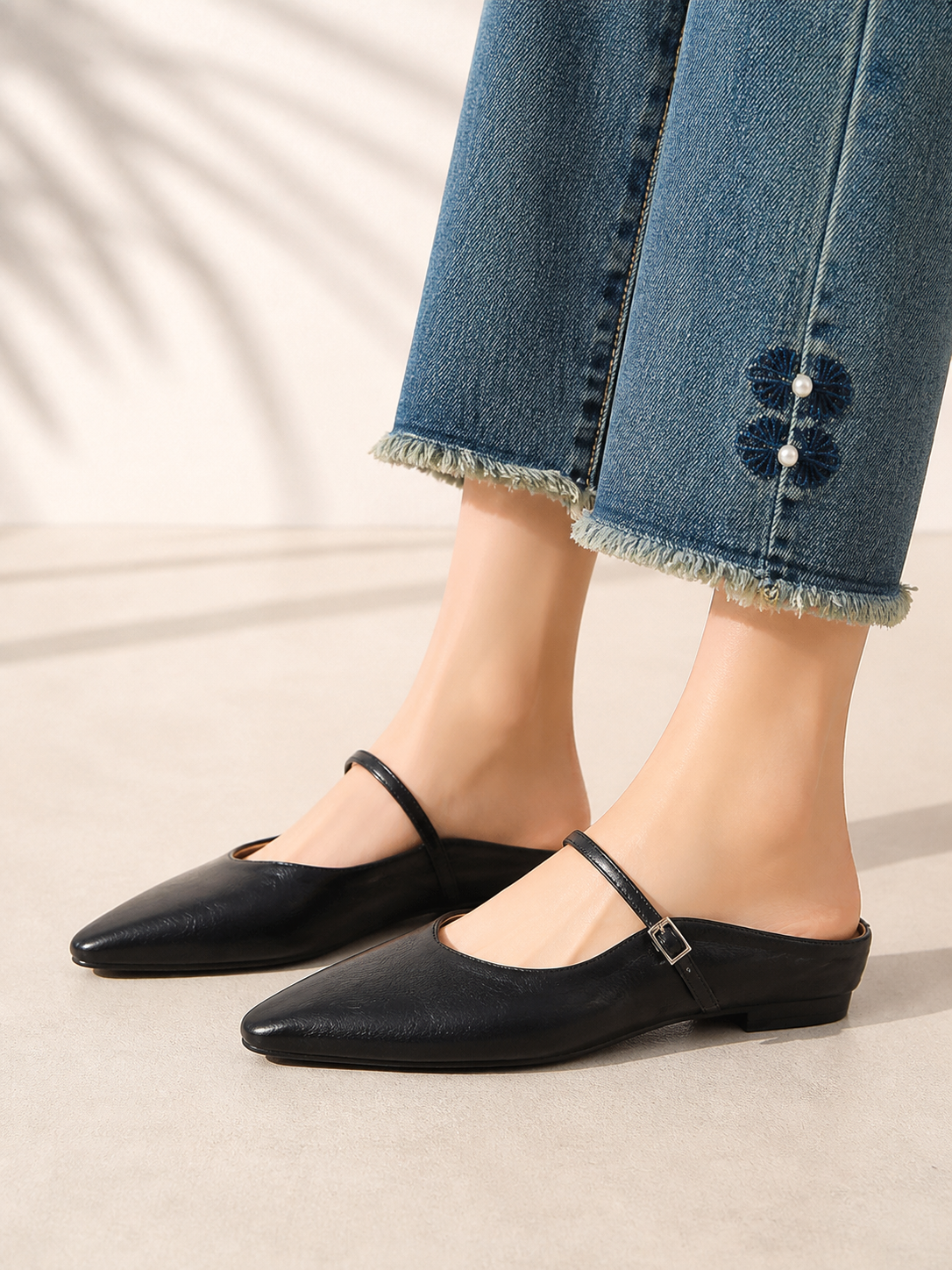 Imogen | Leather-Look Slip-On Mules