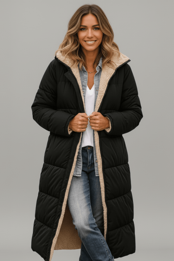 Mariana | Hooded Longline Quilted Puffer Coat