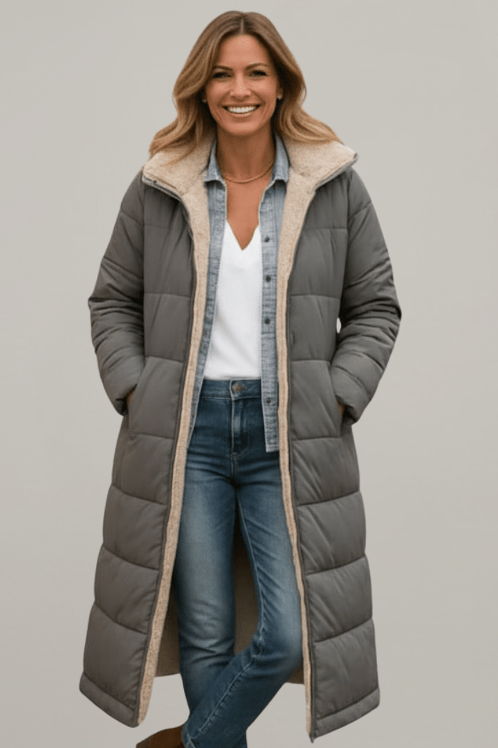 Mariana | Hooded Longline Quilted Puffer Coat