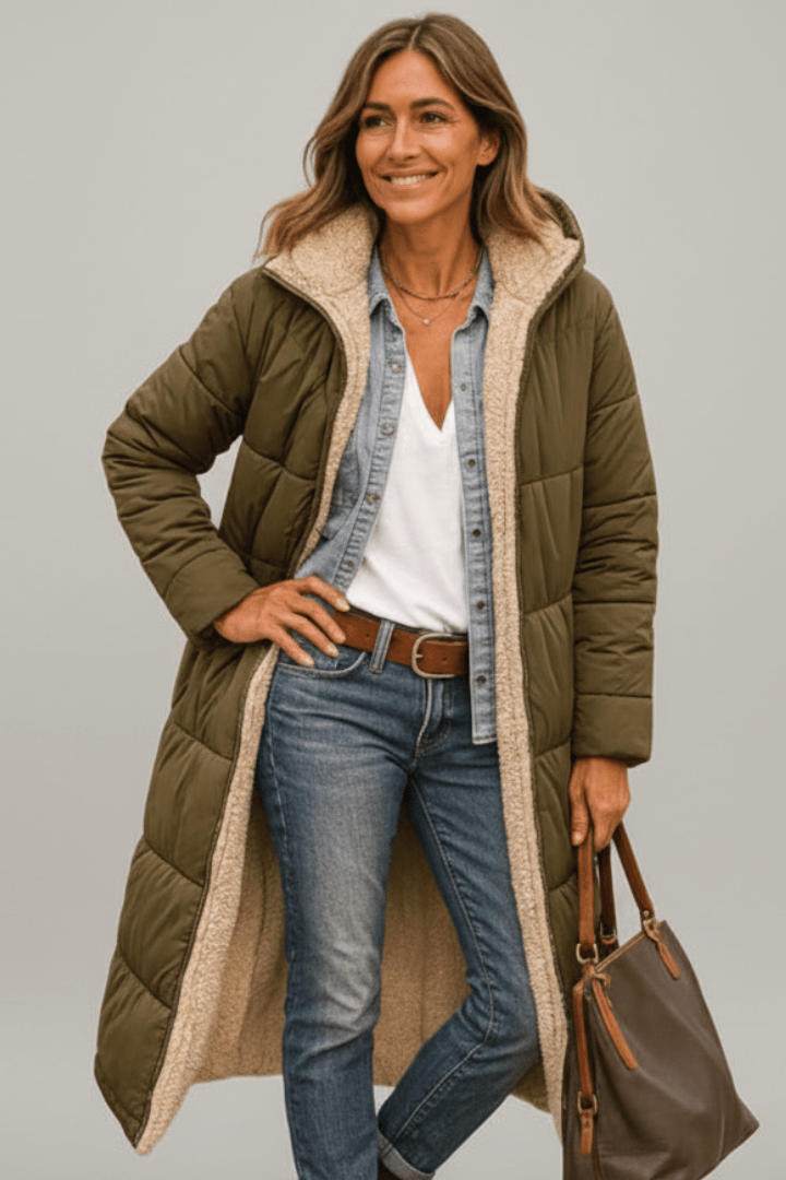Mariana | Hooded Longline Quilted Puffer Coat