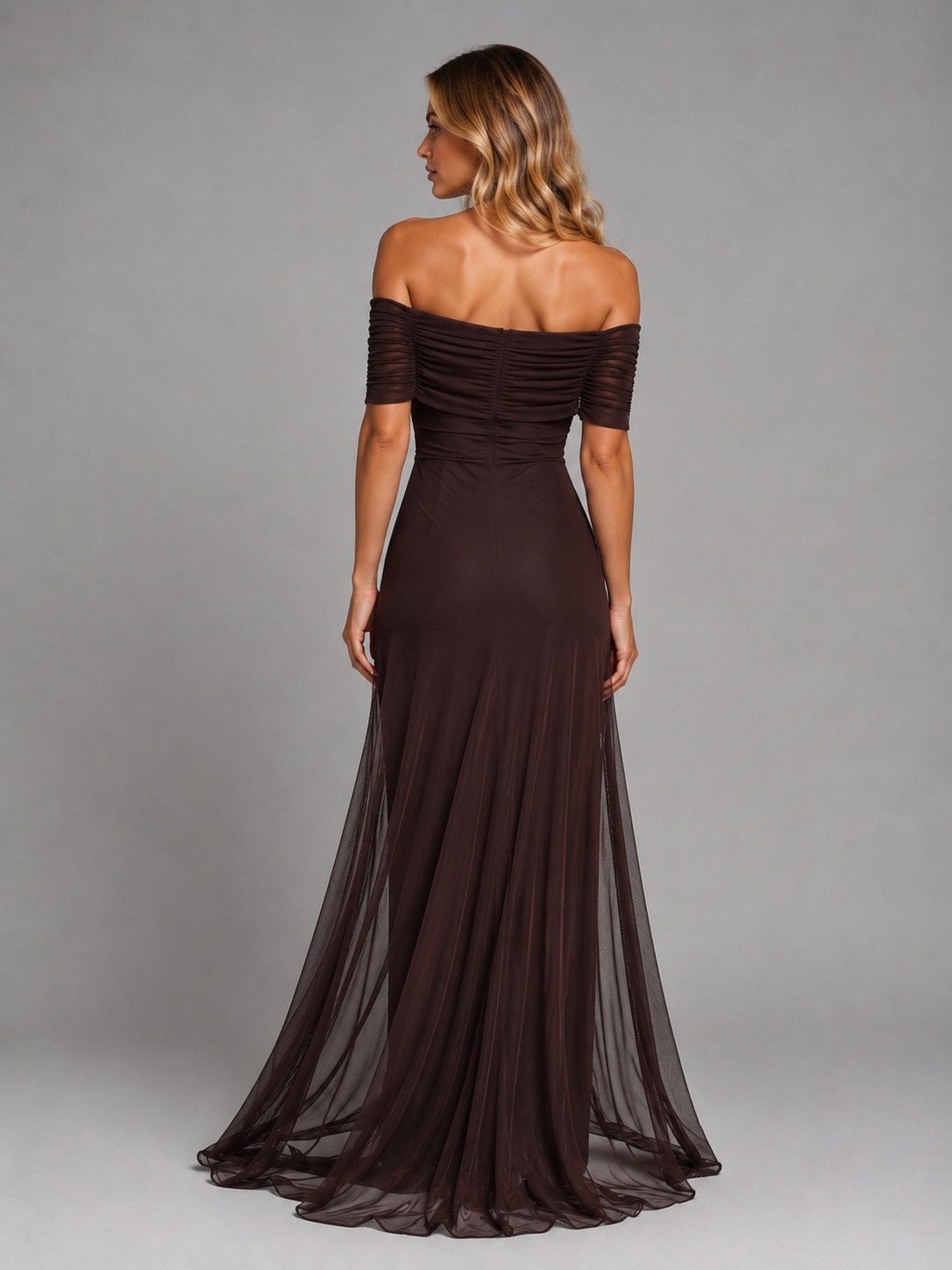 Tatum | Off-Shoulder Flowy Chiffon Maxi Dress