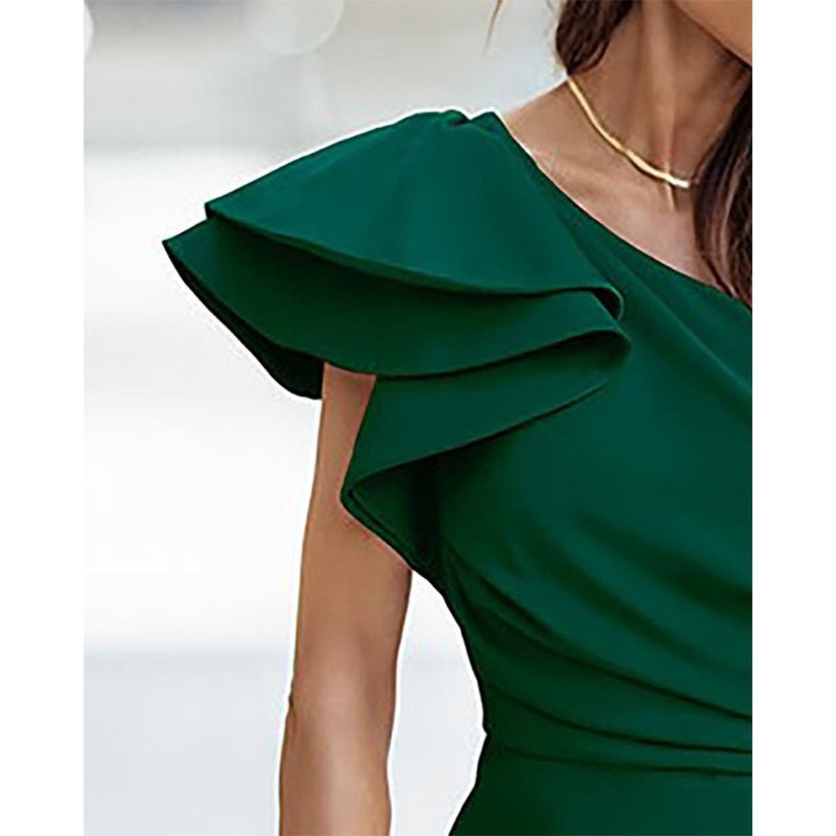 Leona | One-Shoulder Formal Midi Dress