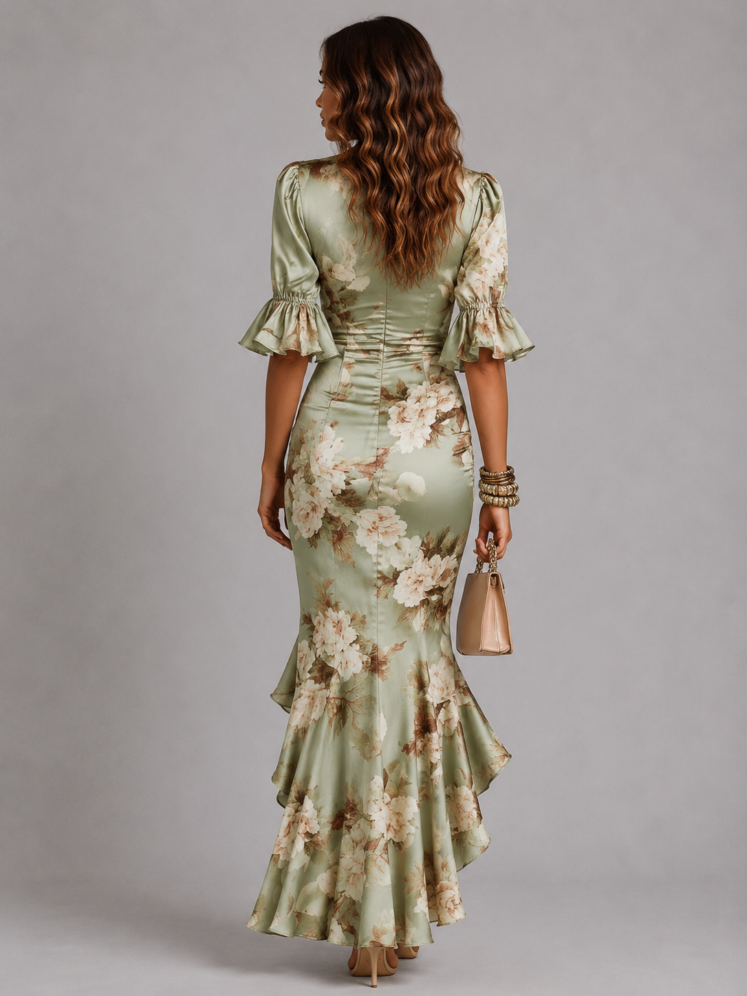 Mabel | Ruched Waist Floral Maxi Dress