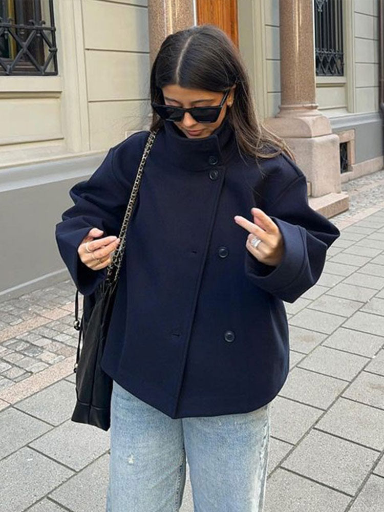 Ellie | Oversized Short Wool-Blend Coat