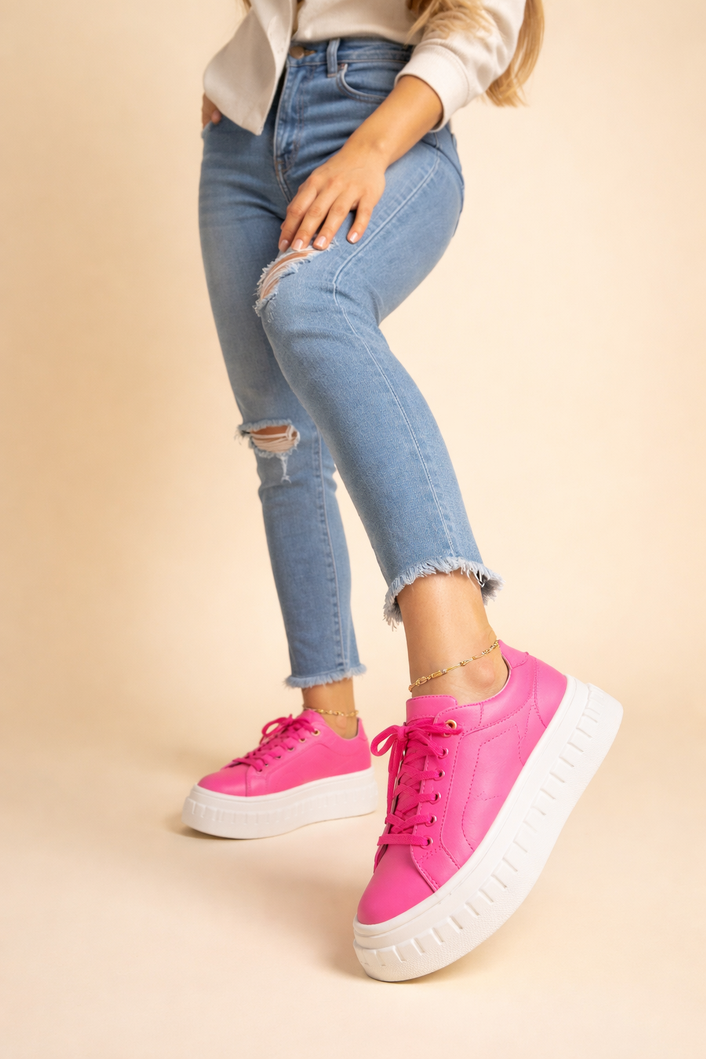 Lila | Cushioned Footbed Platform Sneakers