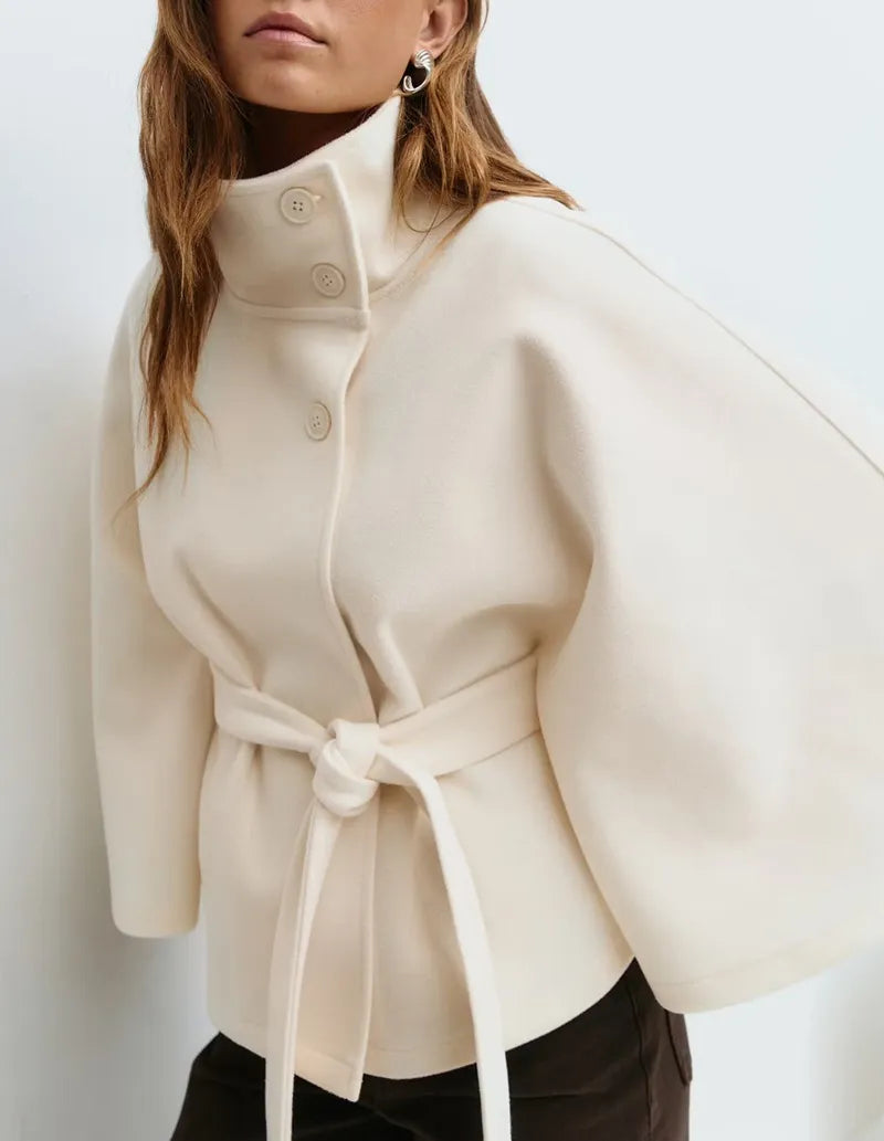 Tessa | Belted Cape Sleeve Coat