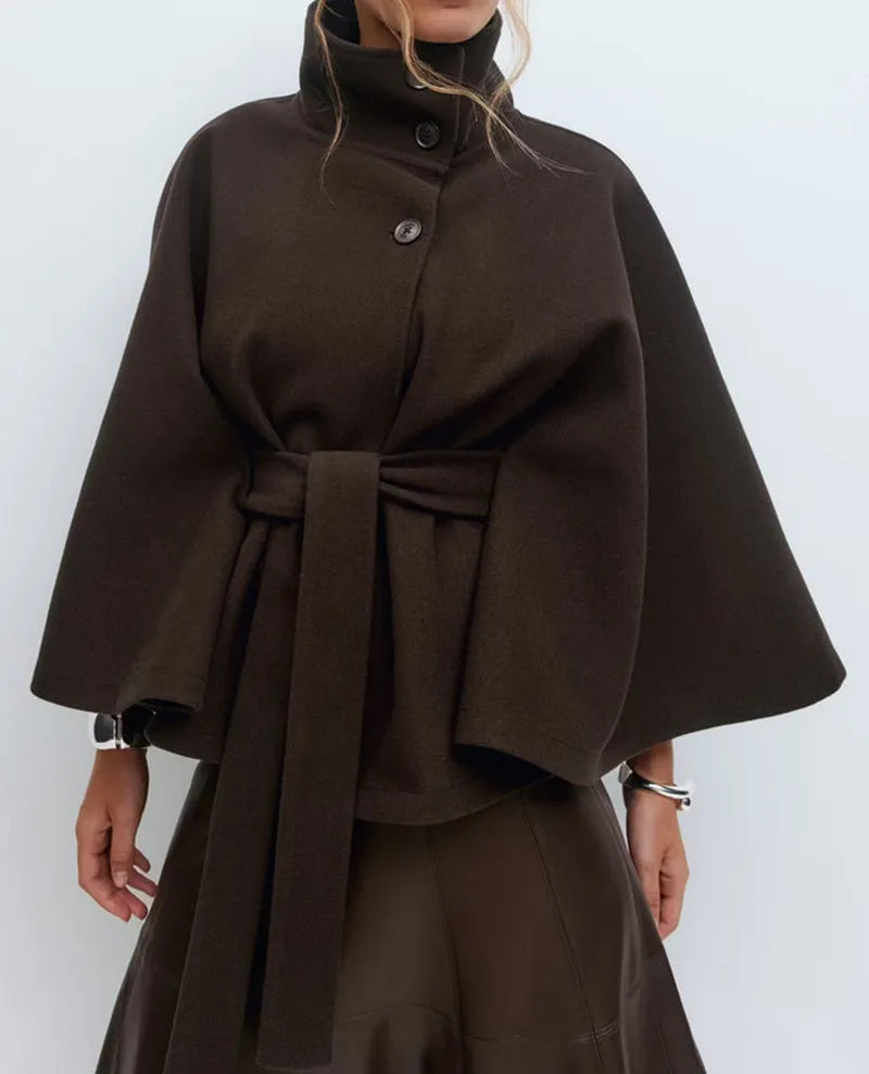 Tessa | Belted Cape Sleeve Coat