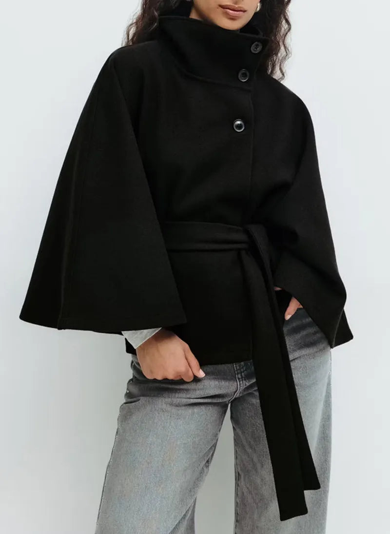 Tessa | Belted Cape Sleeve Coat