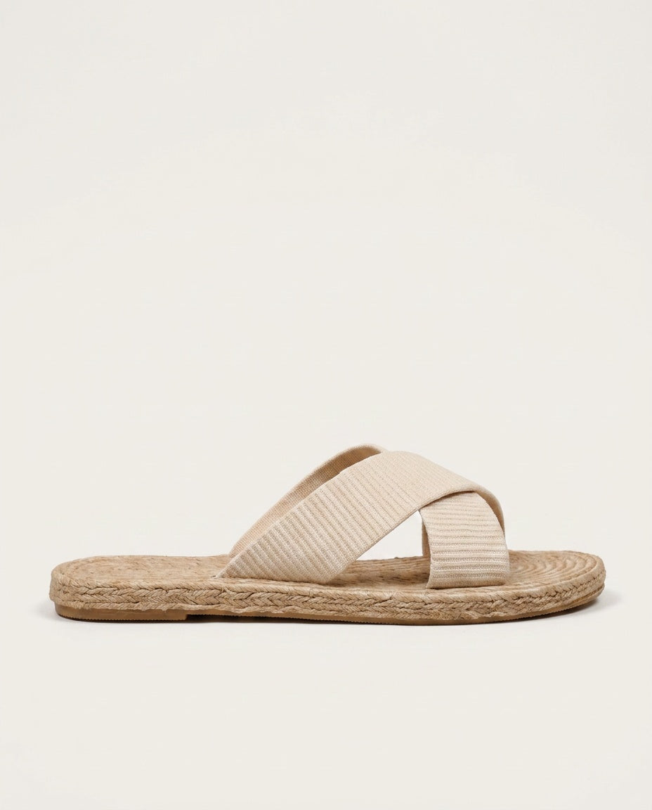 Mila | Cross Strap Espadrille Slip-On Sandals
