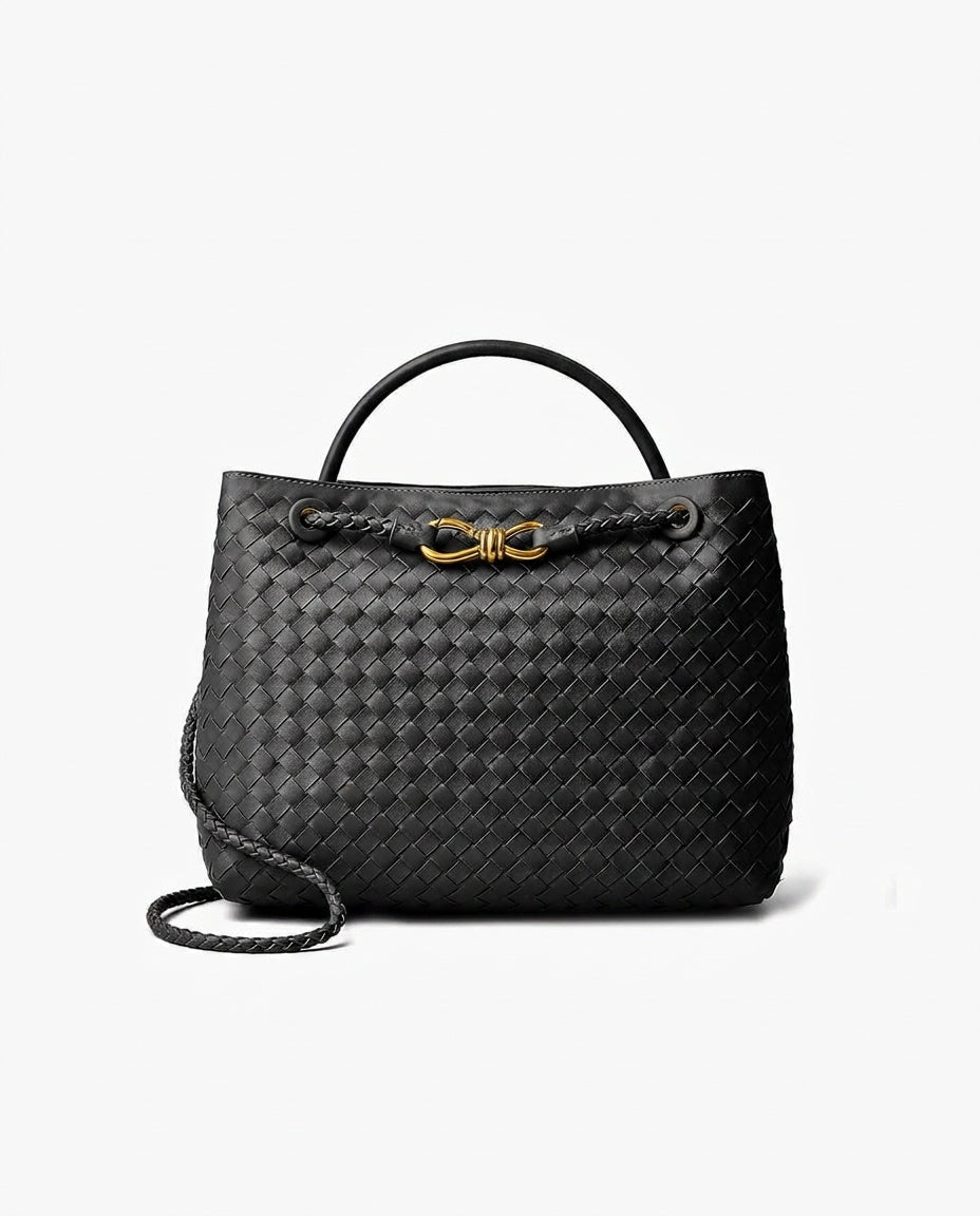 Woven Top Handle Woven Vegan Leather Bag