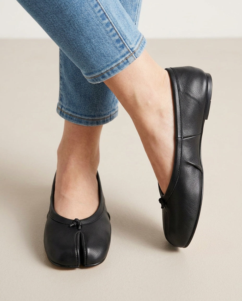 Anais | Split Toe Slip-On Flat Mules