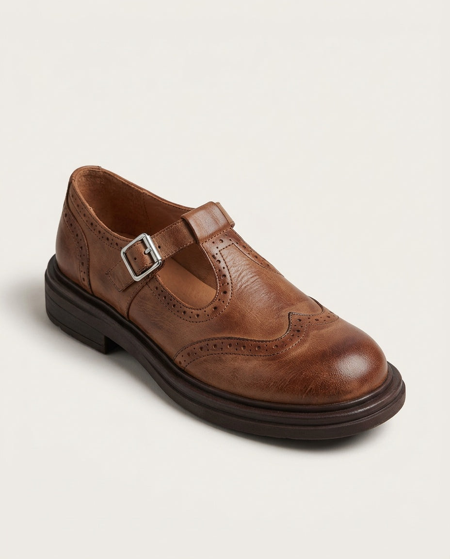 Florence | Adjustable T-Bar Mary Jane Flats