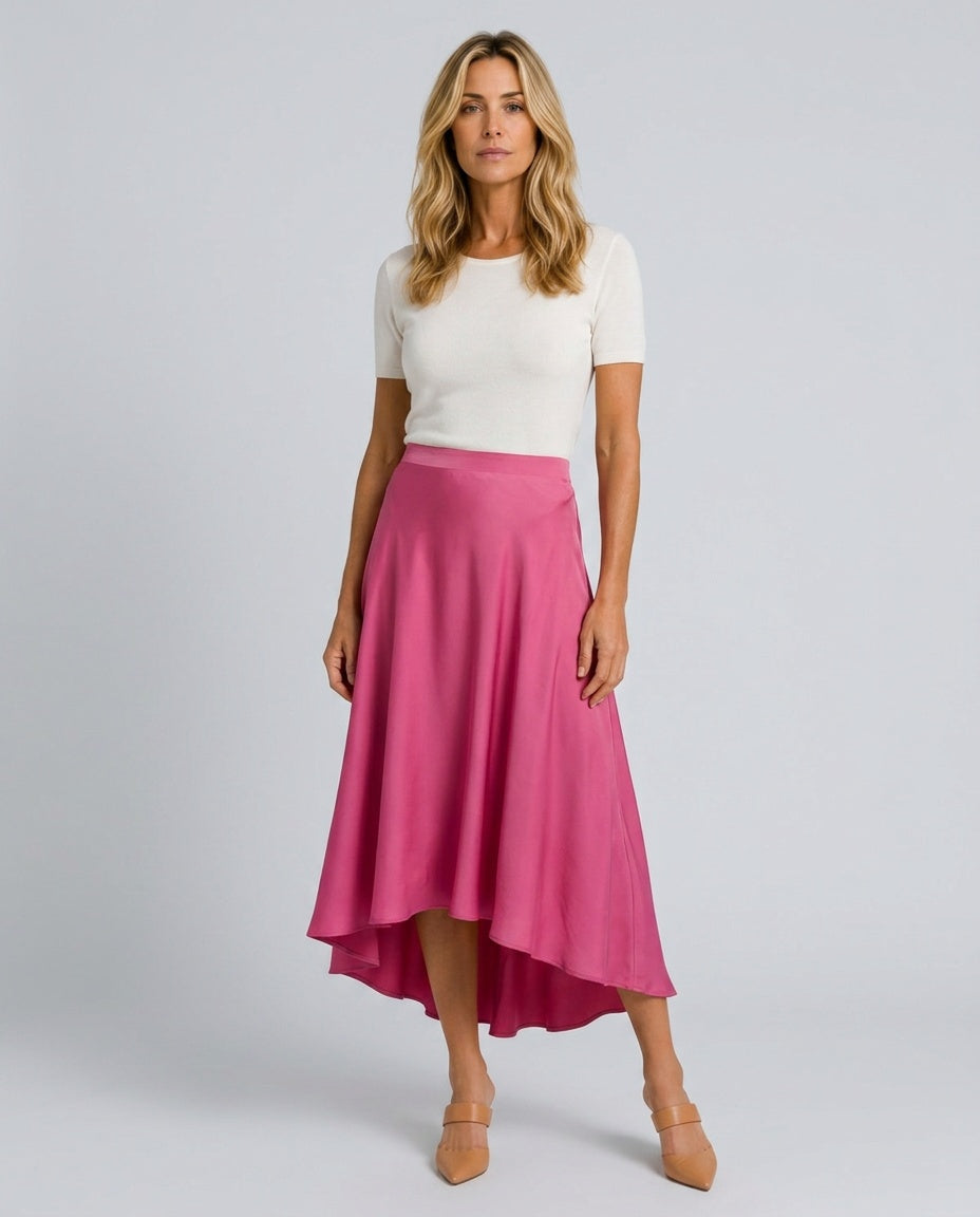 Sorrel | Satin-Look Midi Swing Skirt