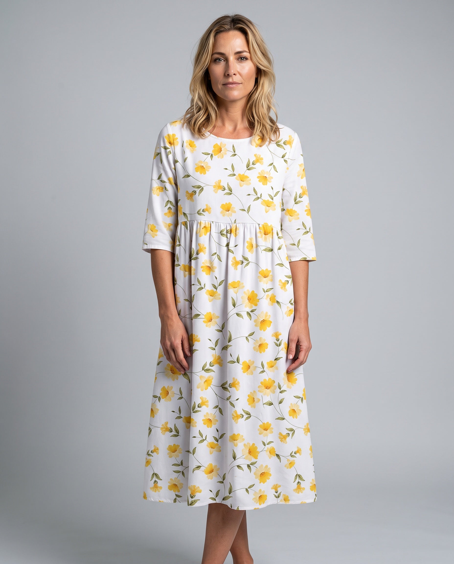 Callie | Loose Fit Short Sleeve Midi Dress