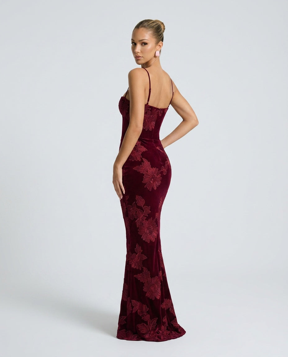 Kira | Spaghetti Strap Corset Bodice Maxi Dress