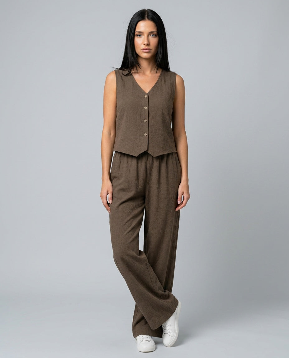 Scarlett | Lightweight Wide-Leg Two-Piece Set