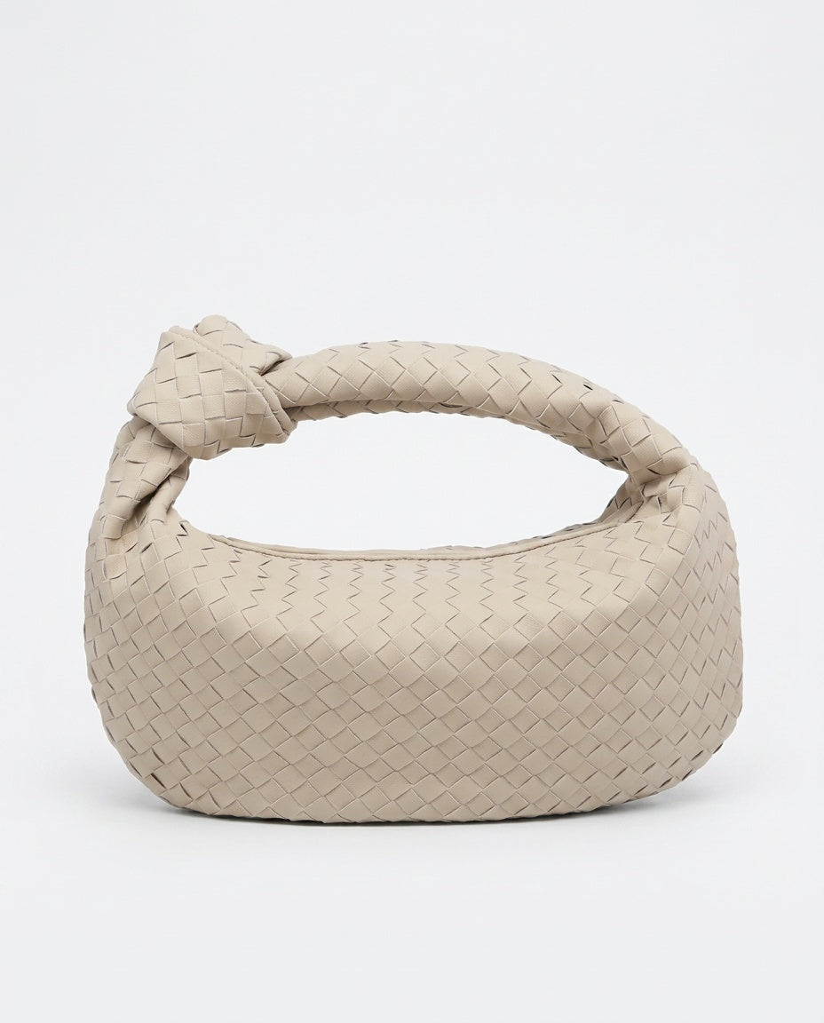 Woven Vegan Suede Knot Detail Bag