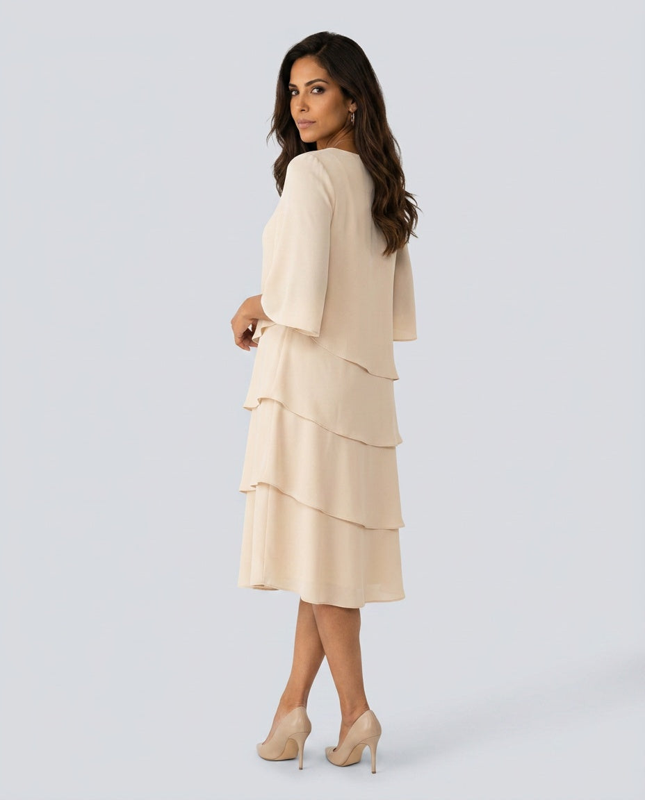 Hazel | Relaxed Ruffle Midi Dress