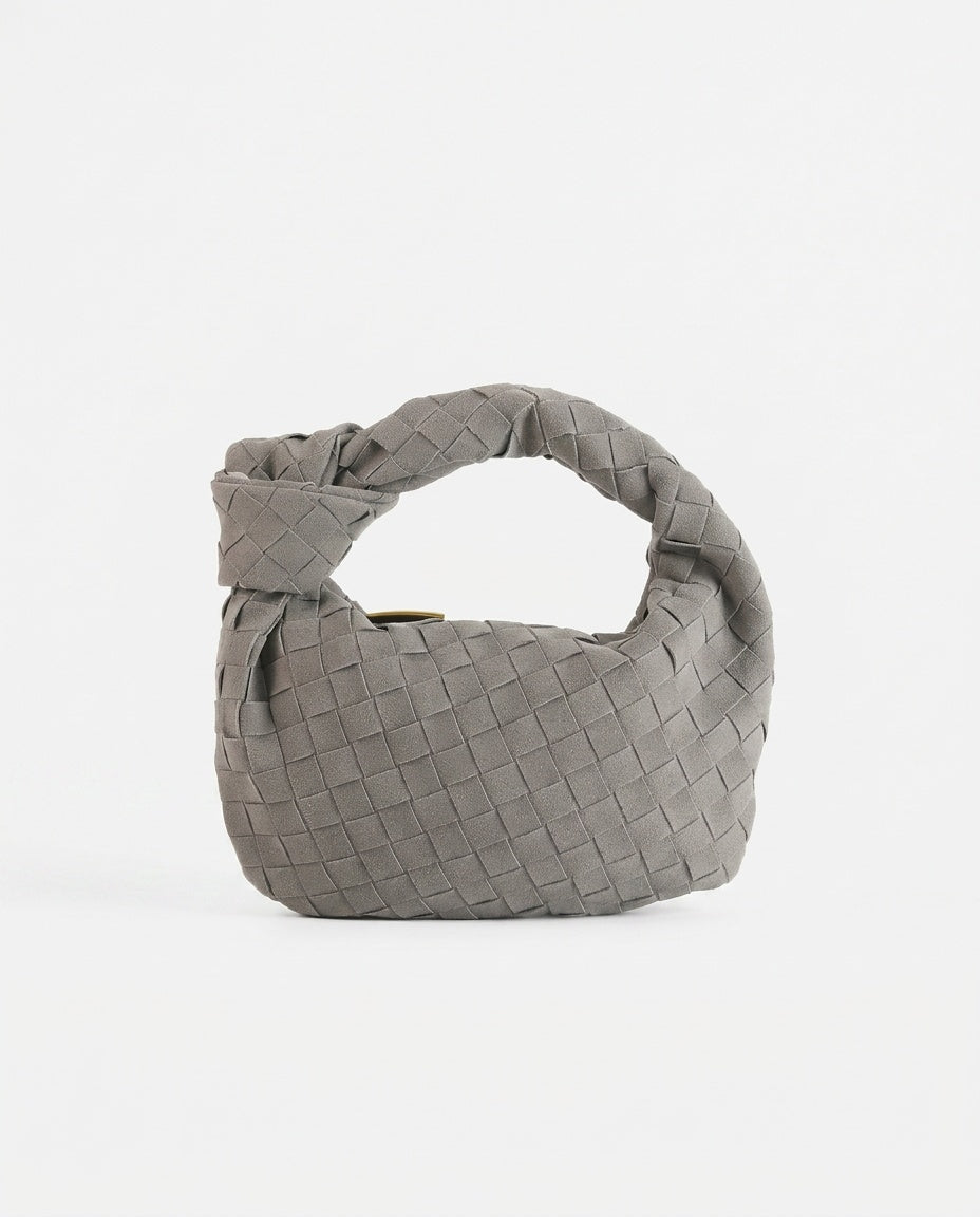 Woven Knot Detail Vegan Suede Mini Bag