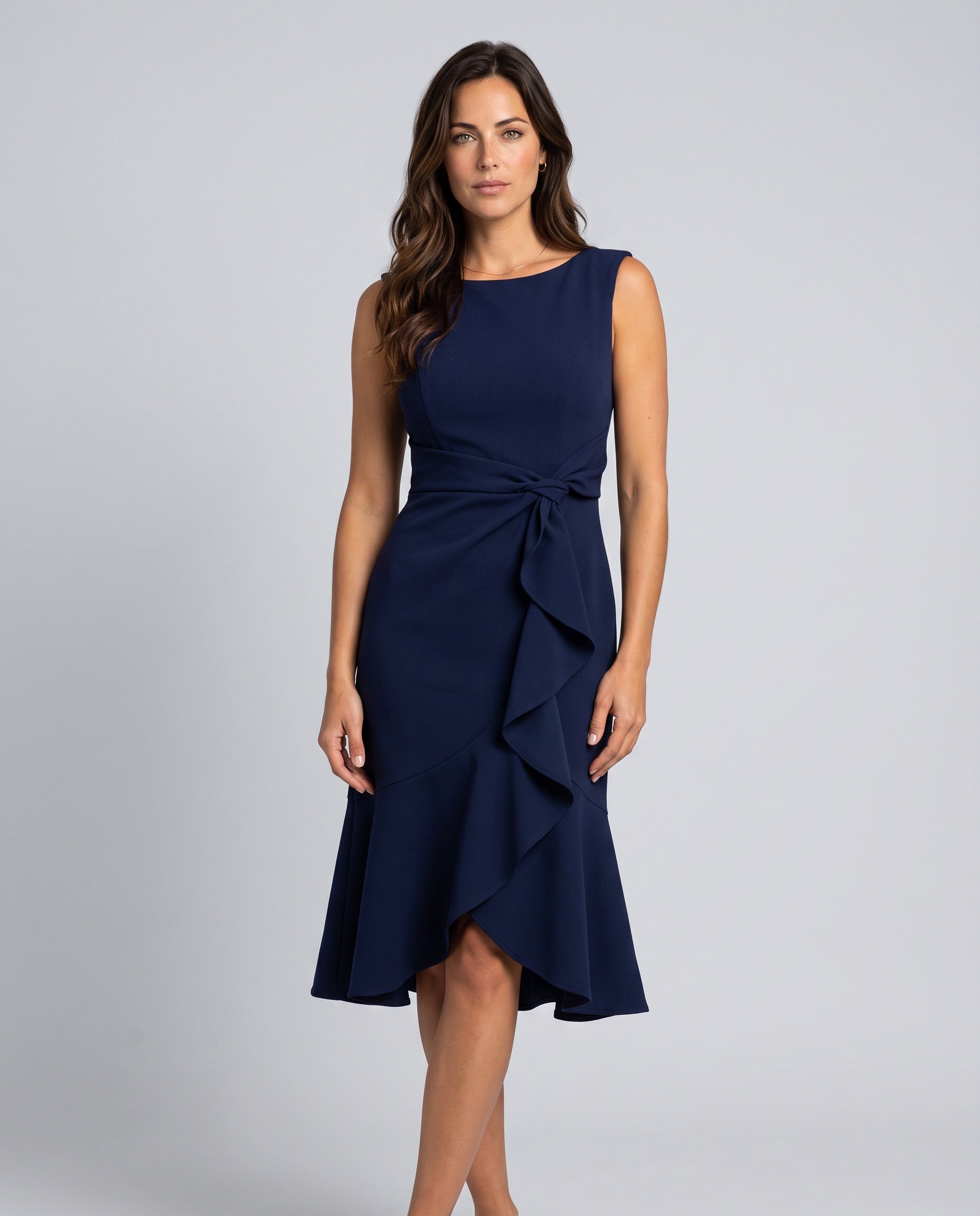 Tatum | Ruffle Hem Wrap Midi Dress