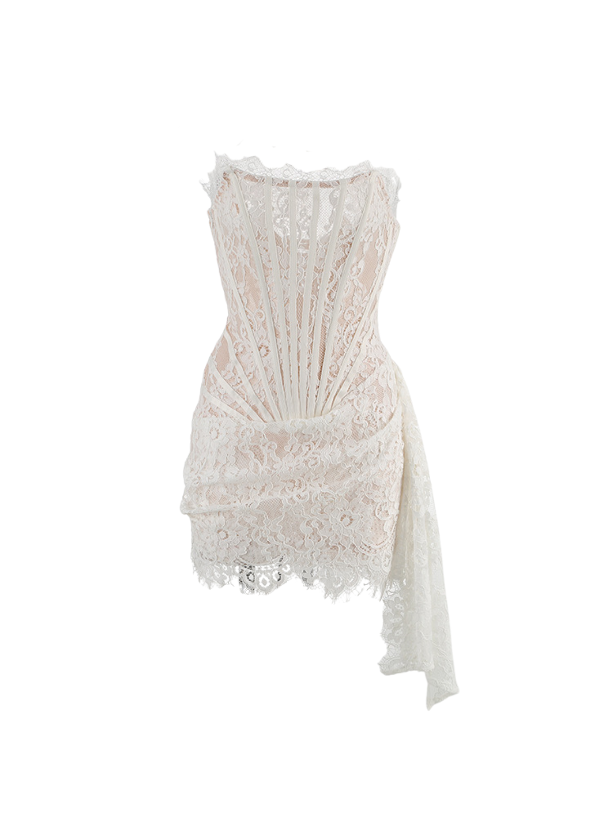 Marlowe | Strapless Lace-Trim Cocktail Mini Dress