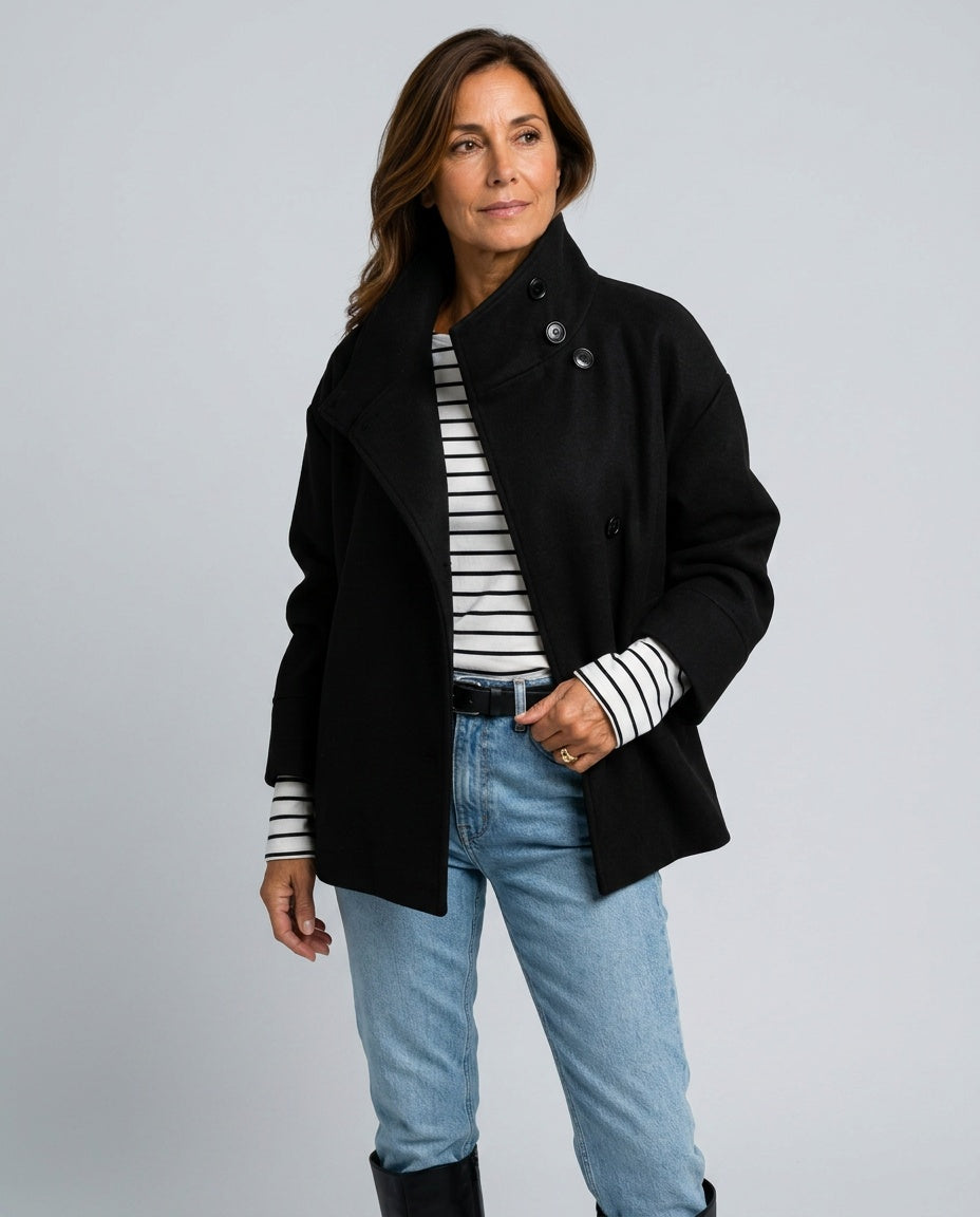 Soraya | Wool-Look Stand Collar Tailored Jacket