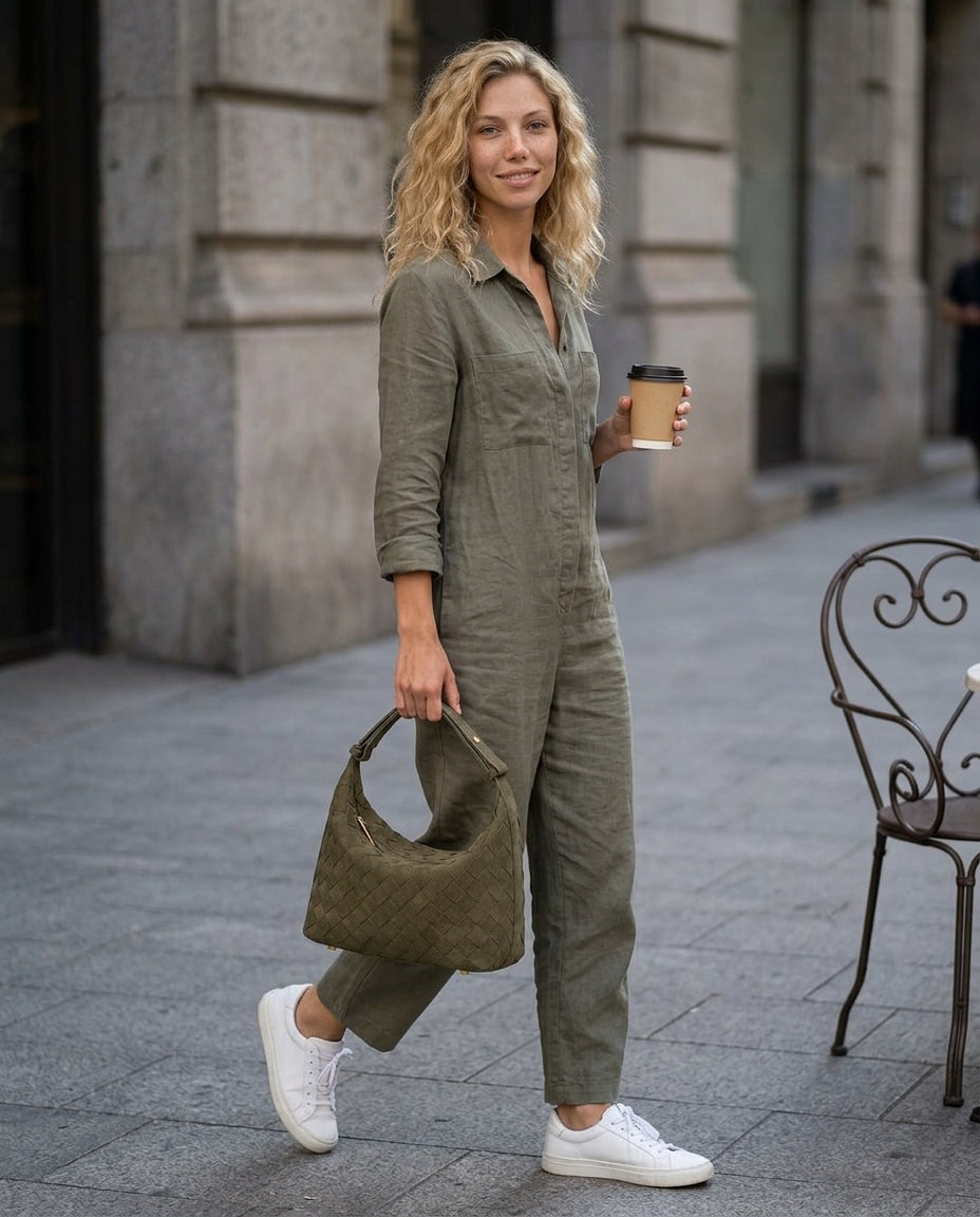 Woven Vegan Suede Shoulder Bag