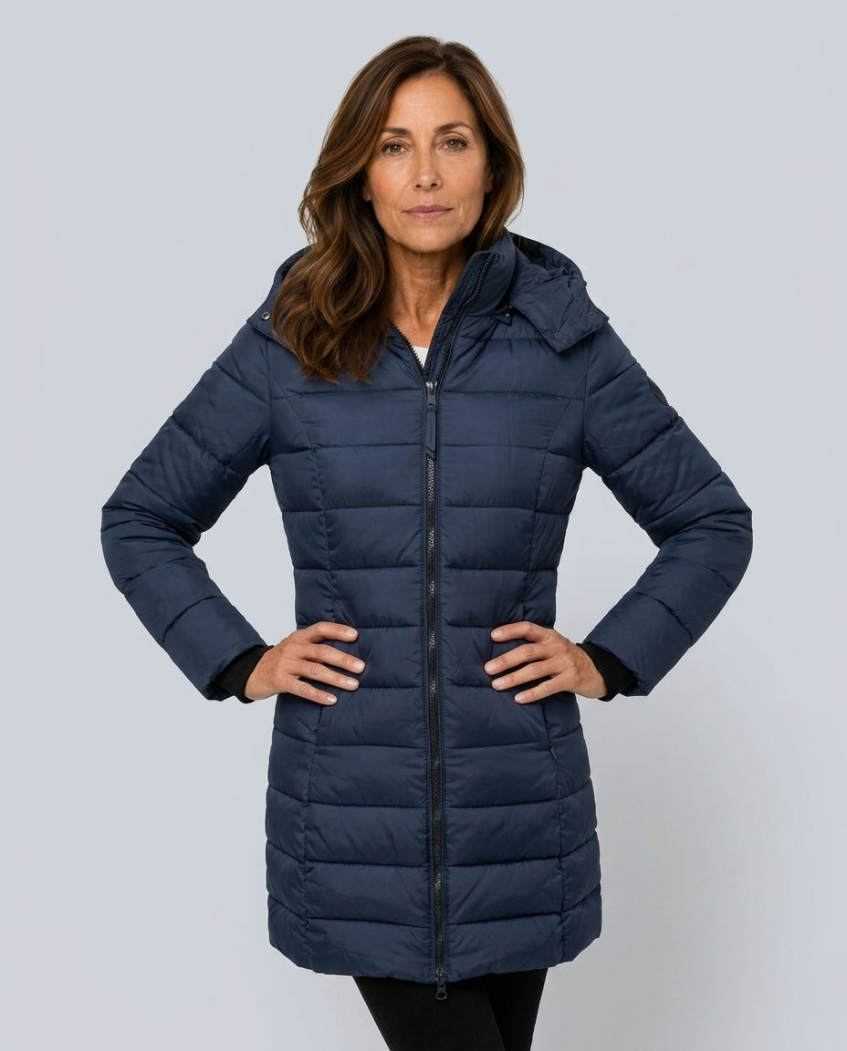 Freyja | Longline Quilted Hooded Puffer Coat