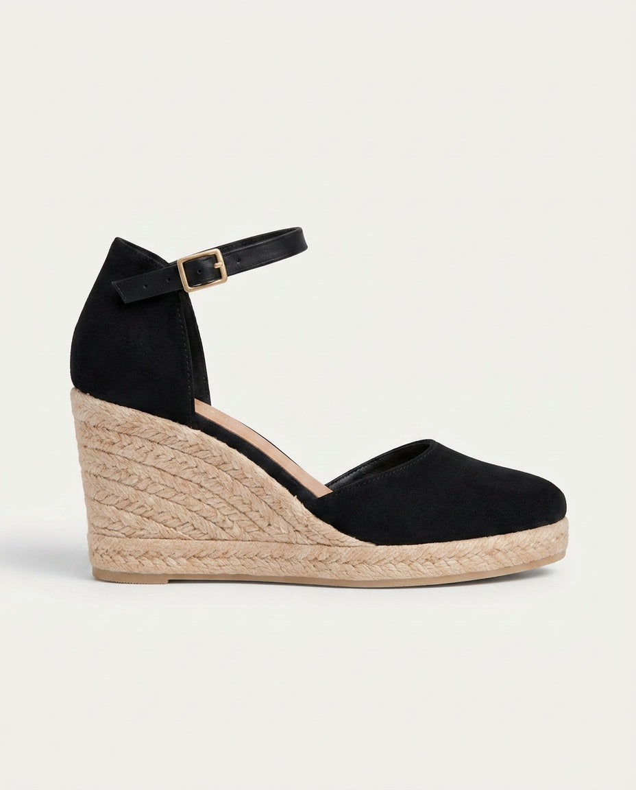 Hadley | Closed-Toe Ankle Strap Jute Wedge Espadrilles
