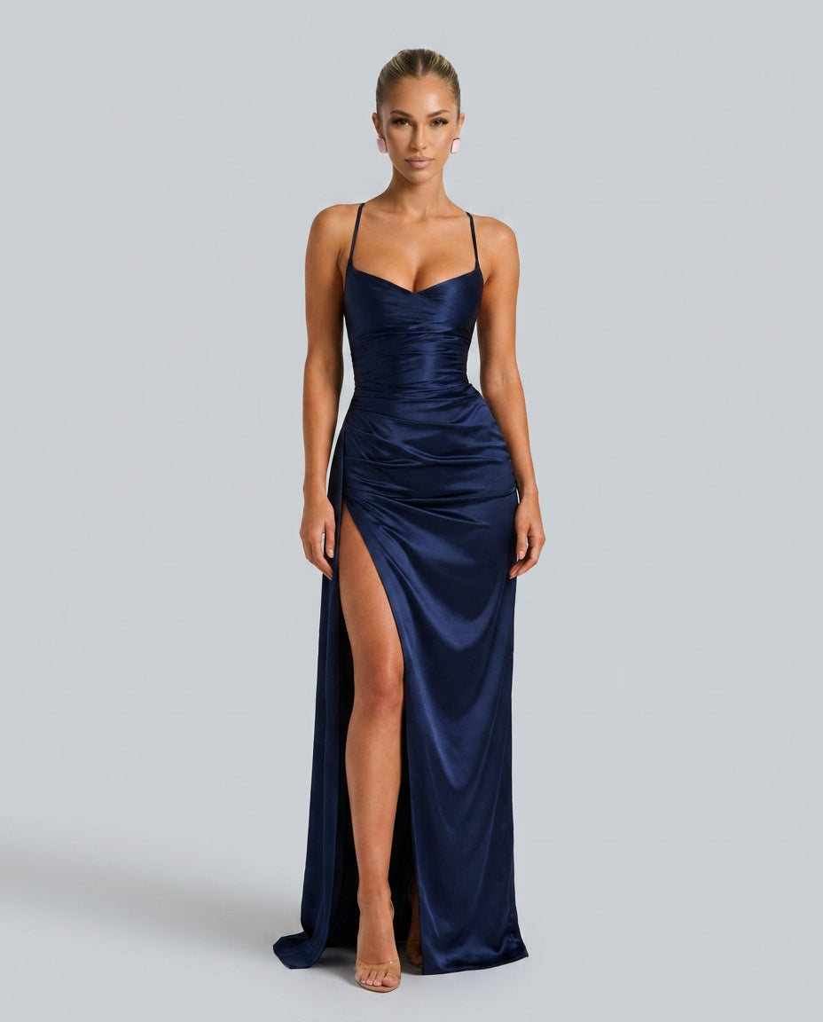 Vivienne | Ruched Silky Soft Bodycon Maxi Dress