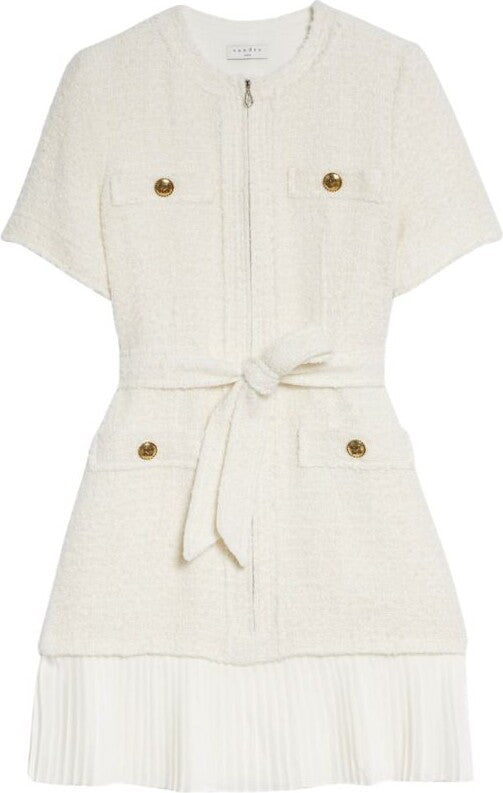 Brooke | Boucle Tweed Patch Pocket Mini Dress