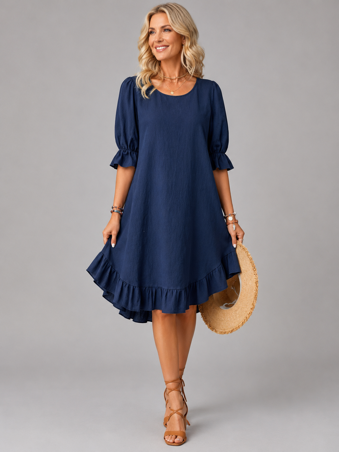 Neva | Relaxed Effortless Comfort Midi Dress