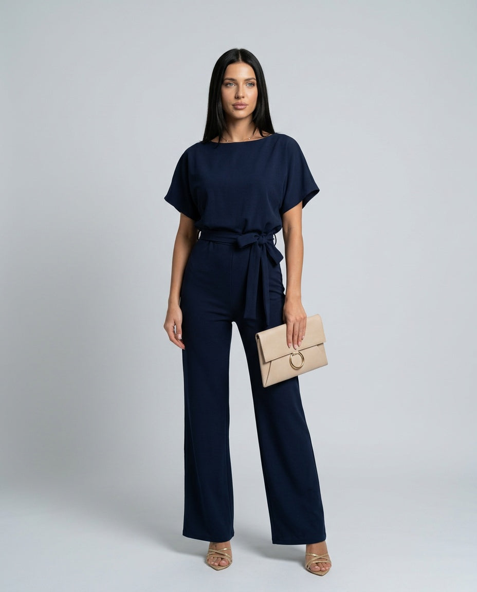 Aurelia | Wide-Leg Gathered Sleeve Jumpsuit