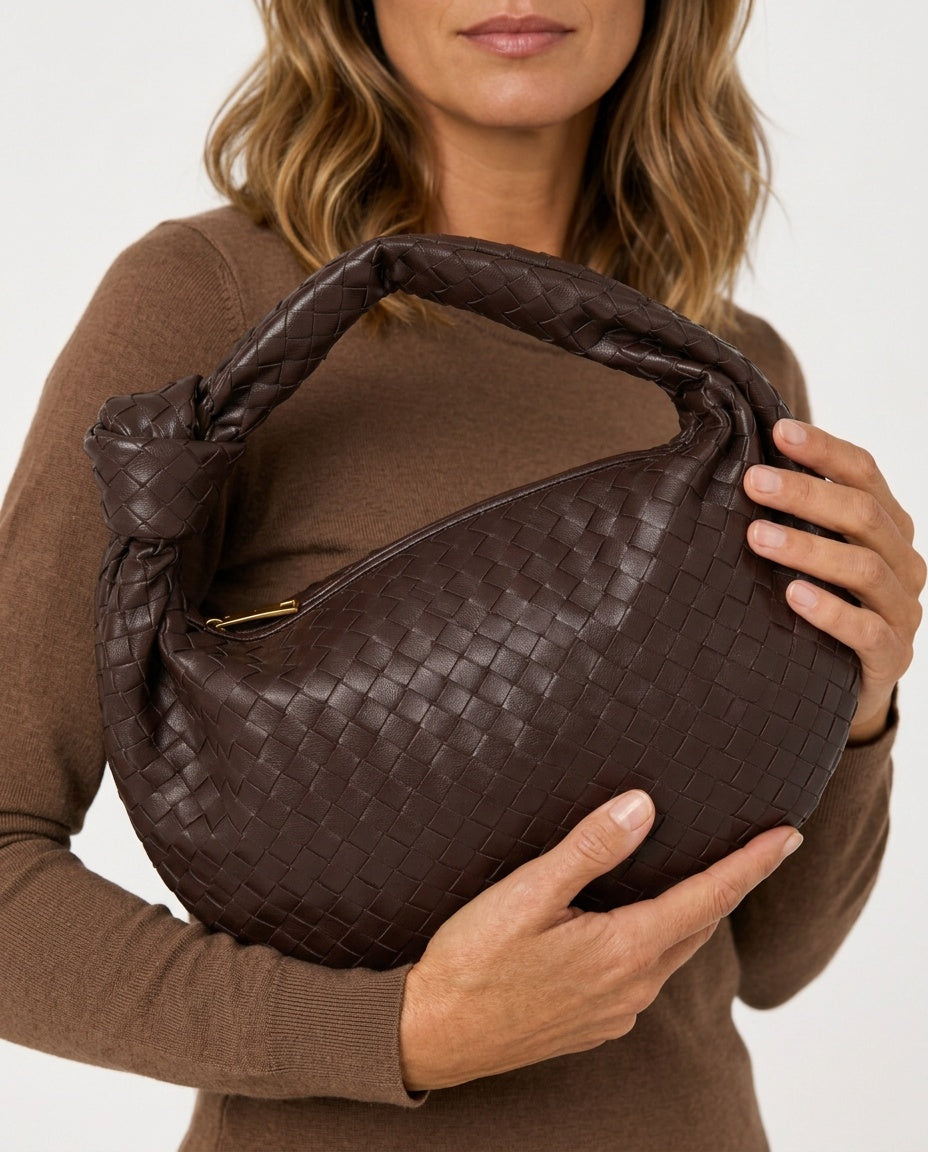 Hand-Woven Structured Shoulder Bag