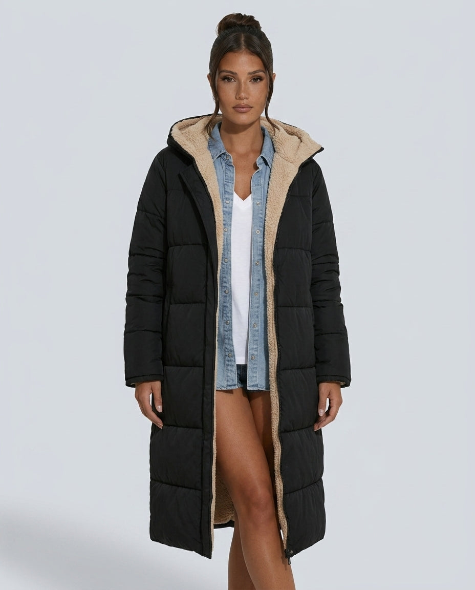 Mariana | Hooded Longline Quilted Puffer Coat