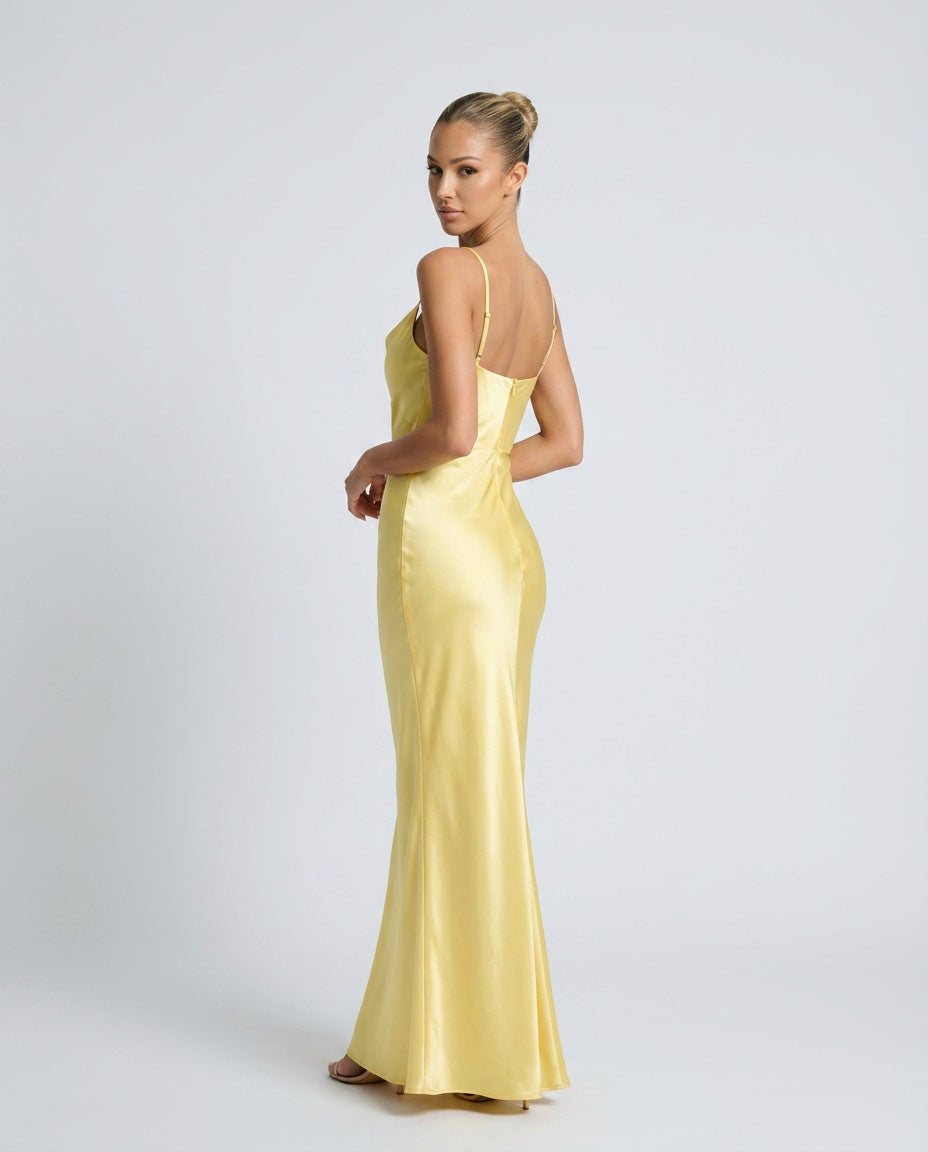 Serena | Cowl Neck Satin-Look Maxi Dress