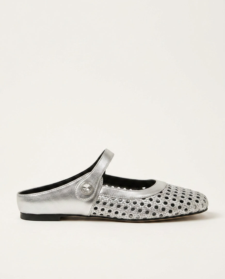 Nuria | Woven Instep Strap Flat Mules