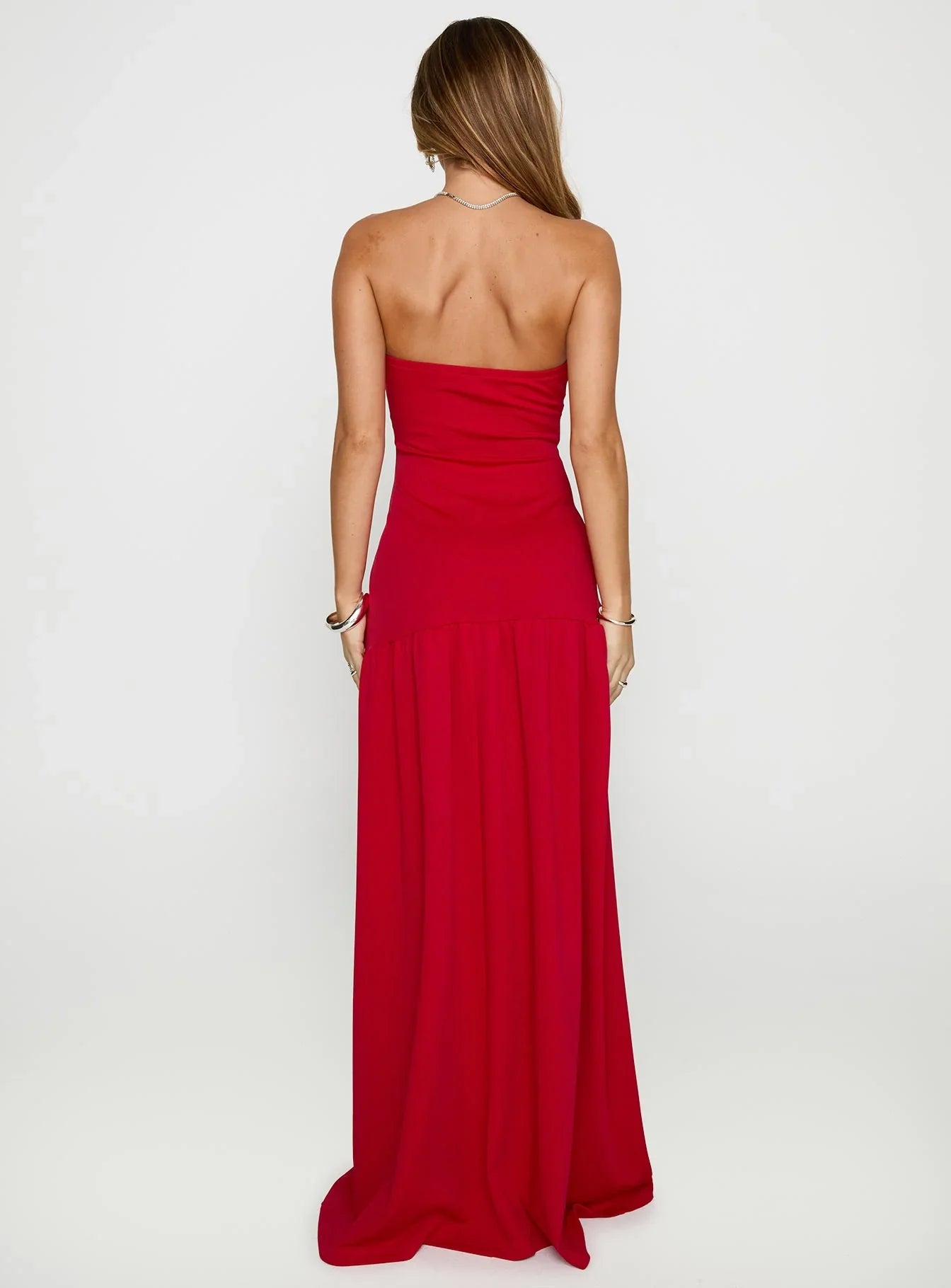 Greta | Strapless Pleated Maxi Dress