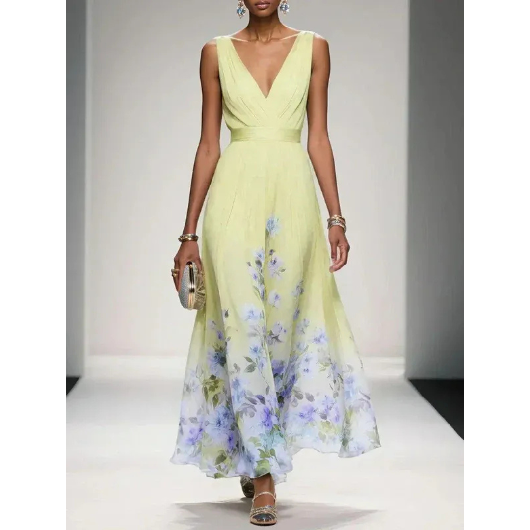Vivienne | Floral Print Flowing Maxi Dress